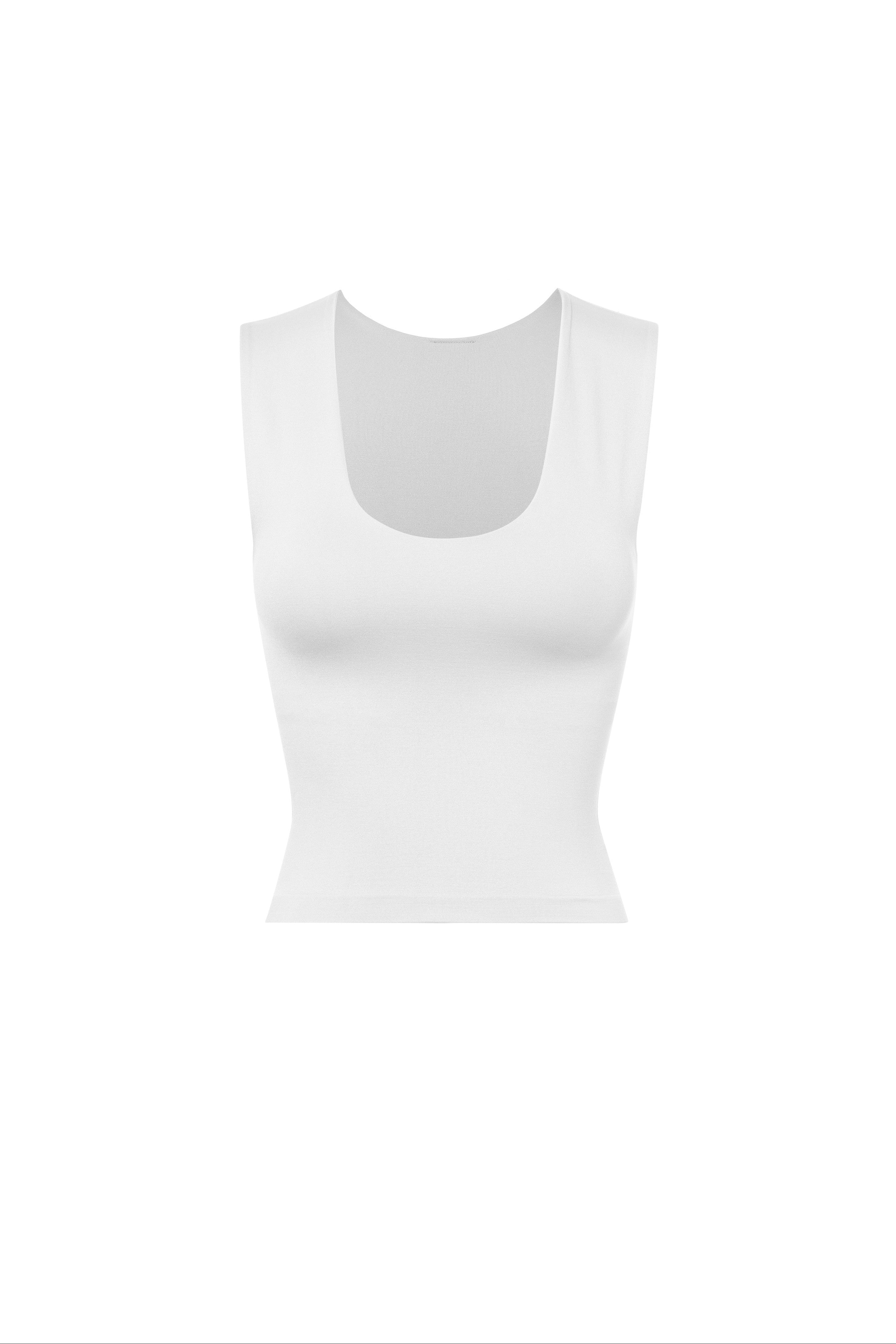 White Lined Basic Top