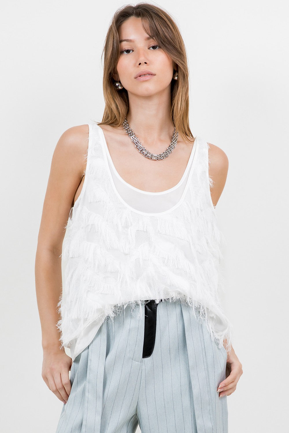 Textured Fringe Top