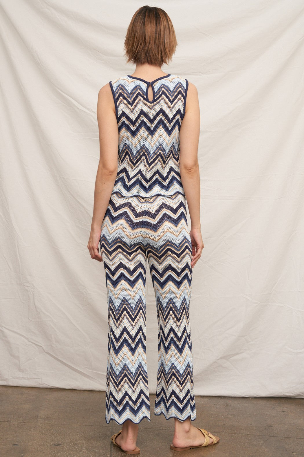 Blue Knit Matching Set