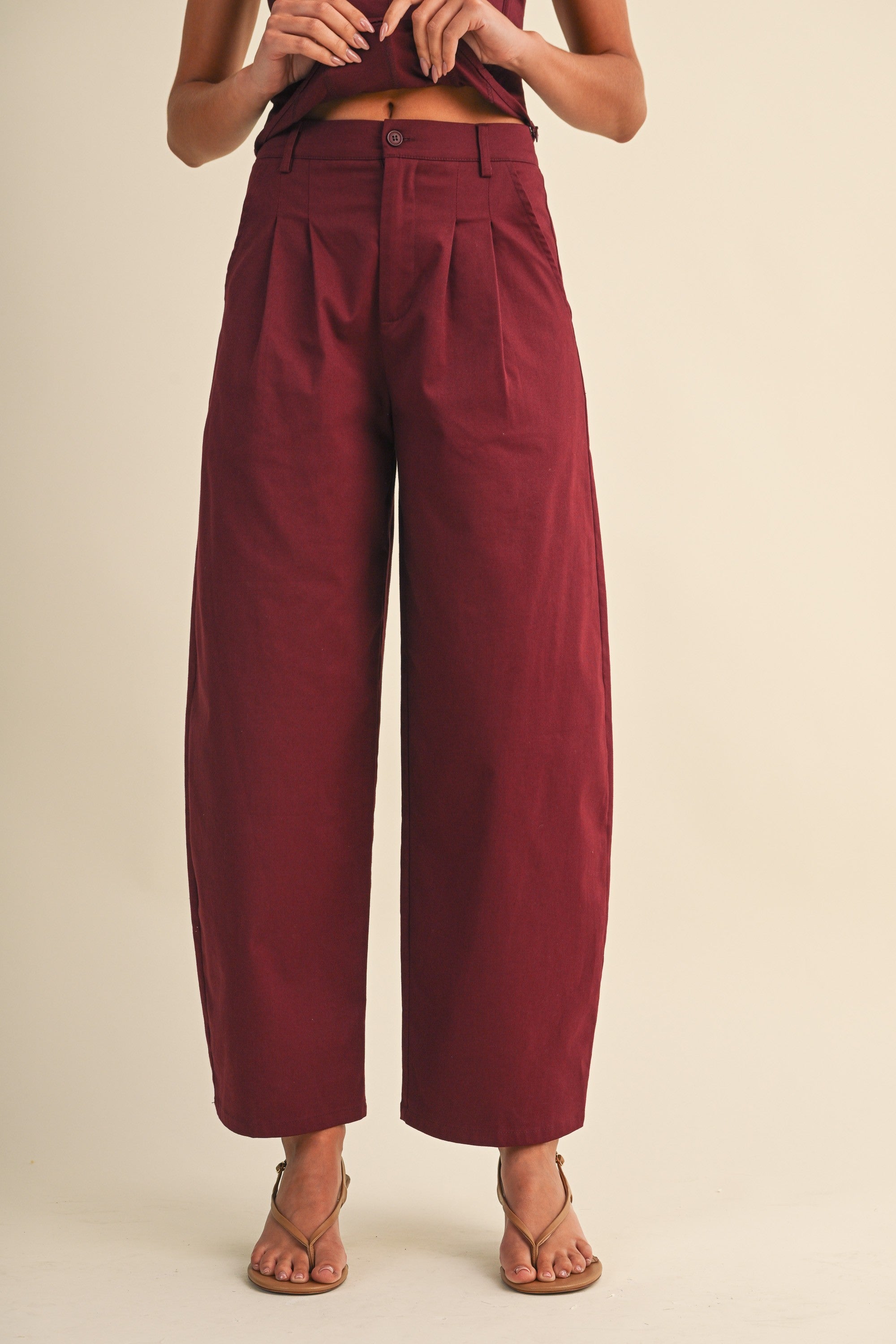 Bandeau Croset Top and Barrel Leg Pants Set