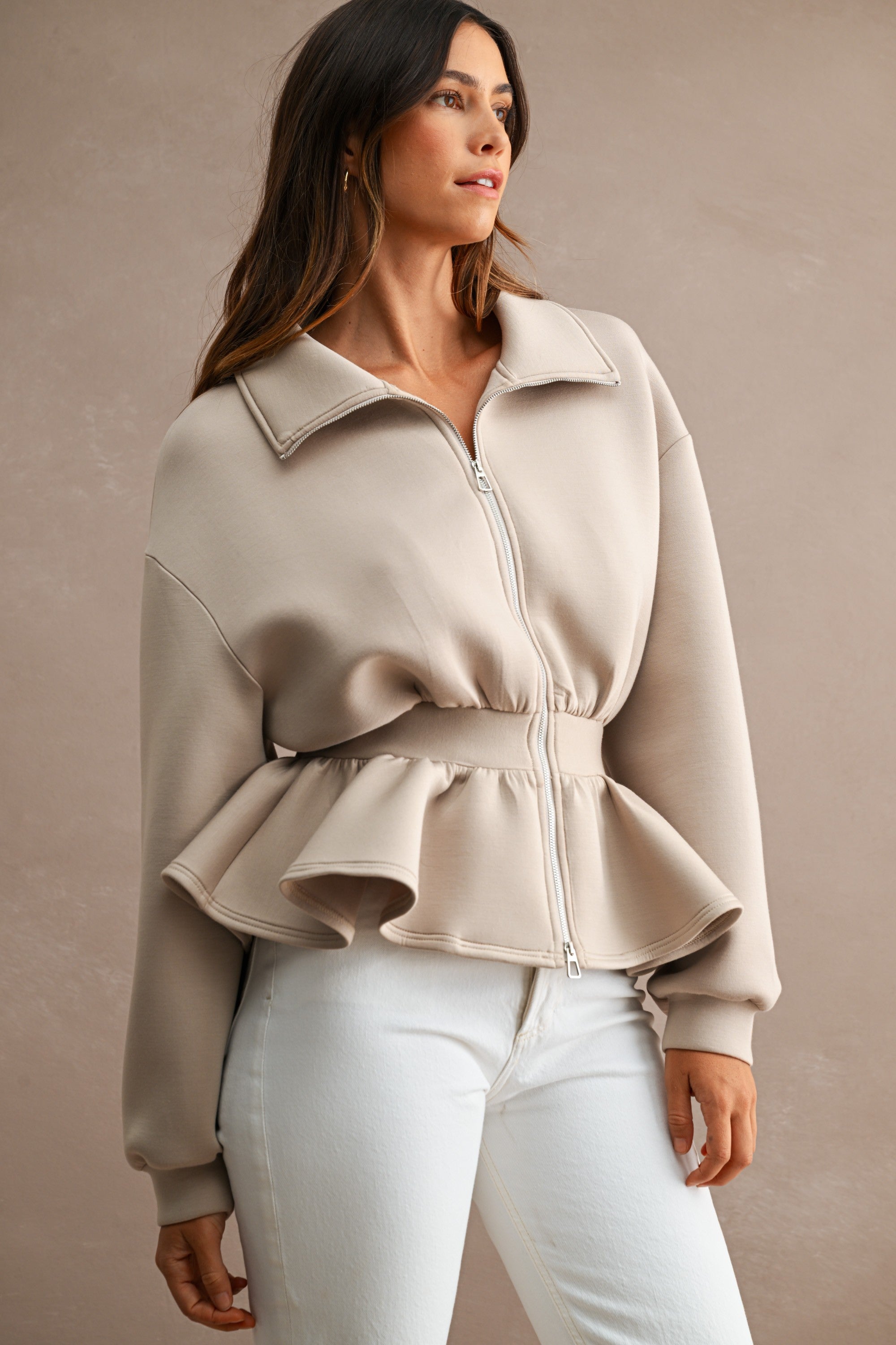 Scuba Peplum Jacket