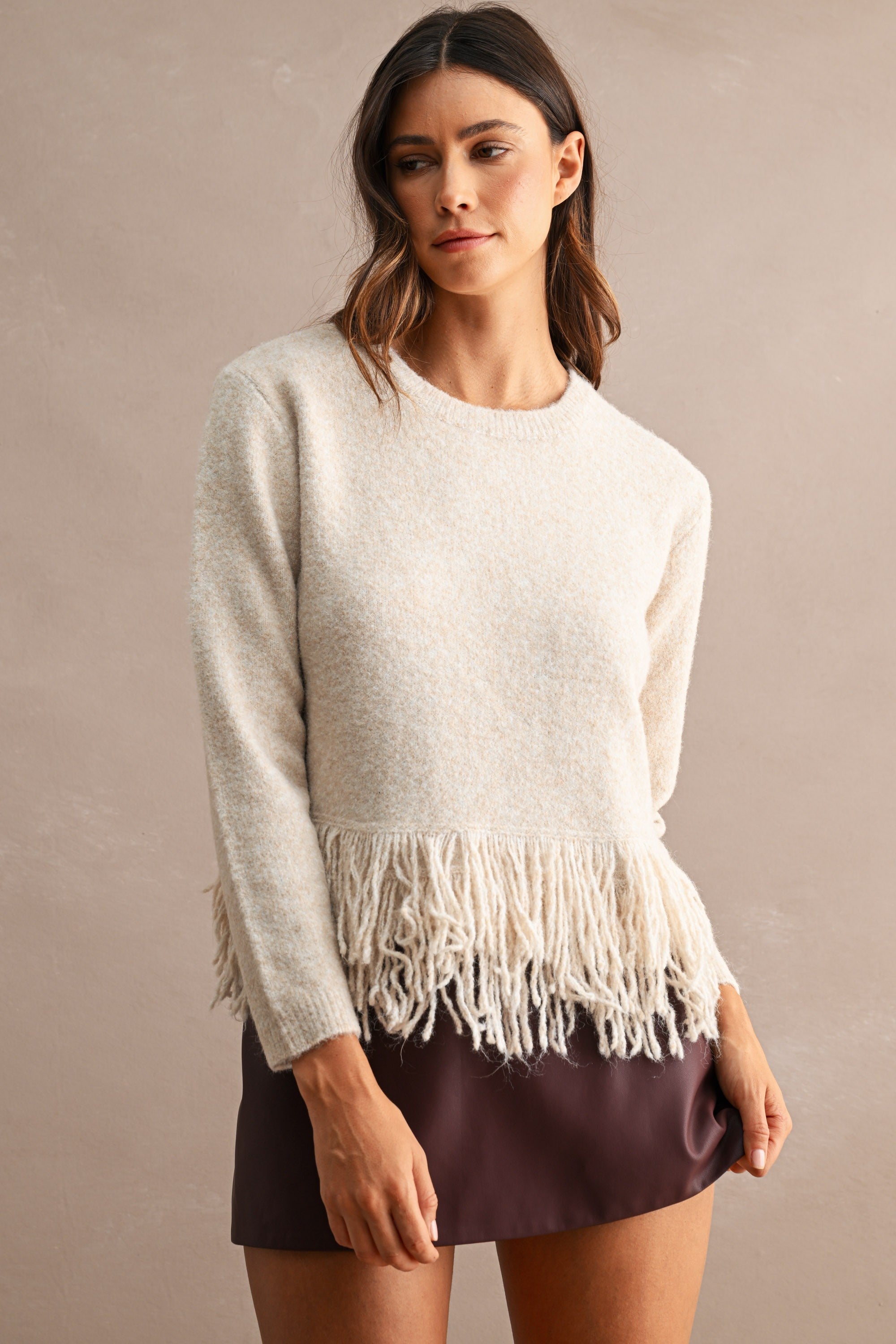 Fringe Knitted Top