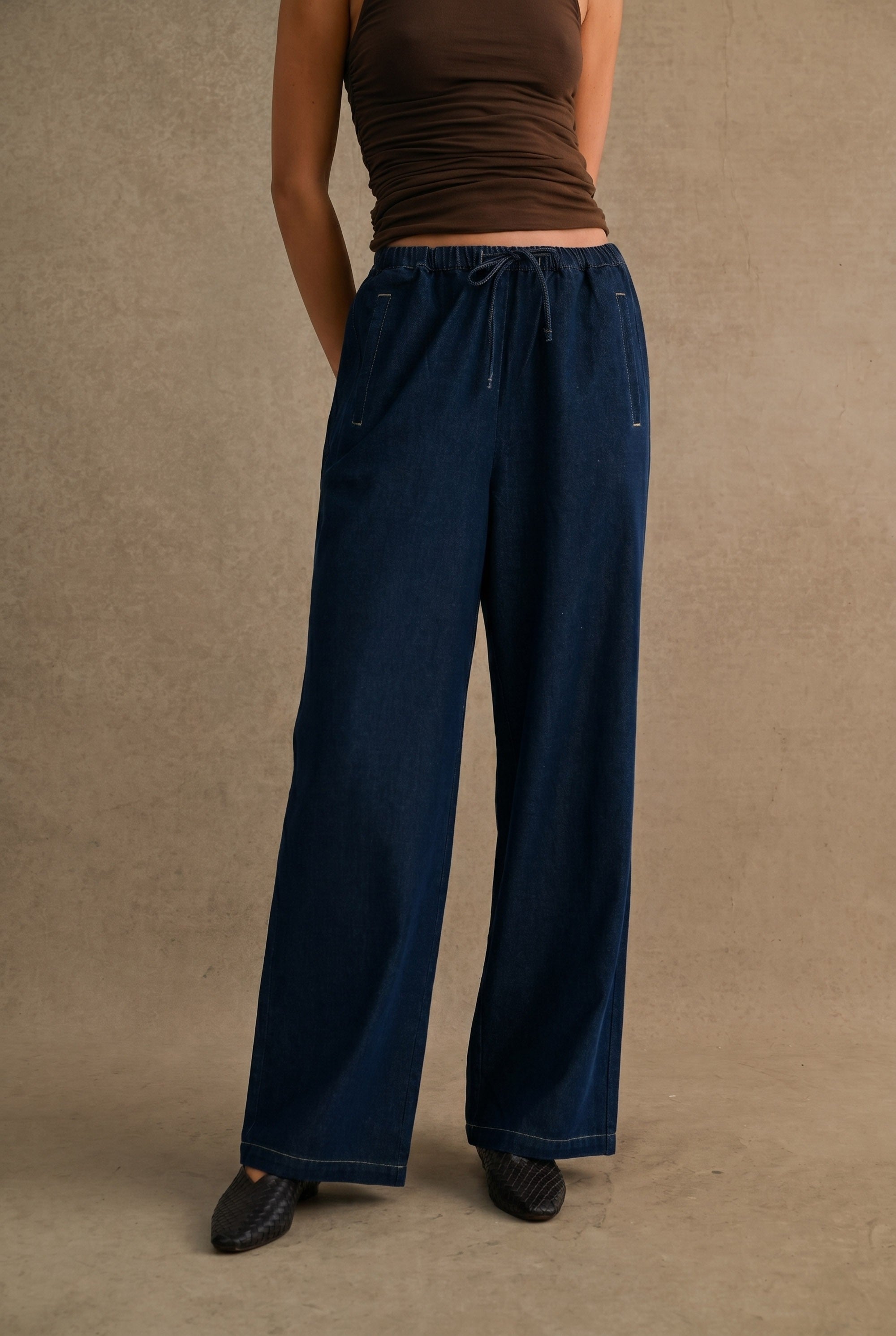 Denim String Pants