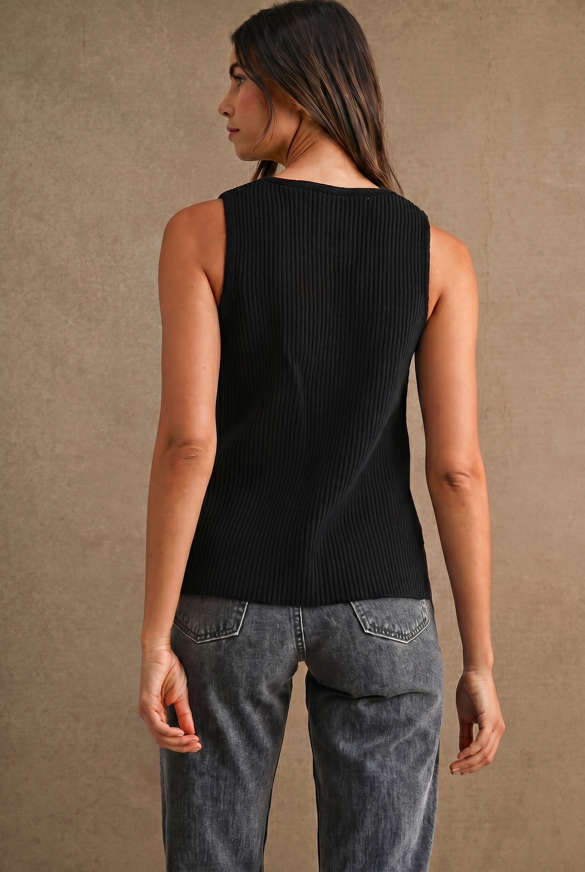 Side Slit Sweater Vest