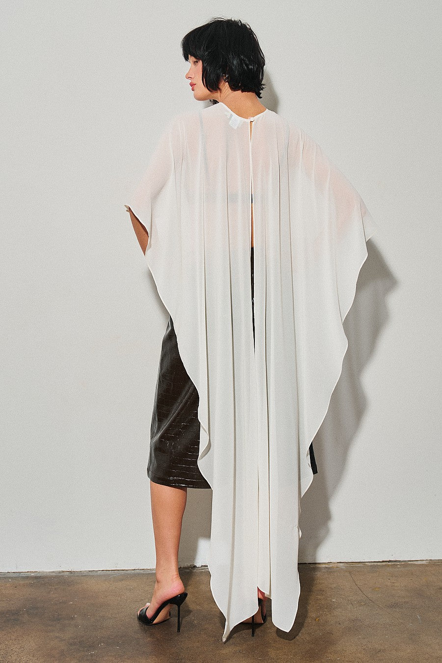 Cream Hi-Lo Chiffon Top