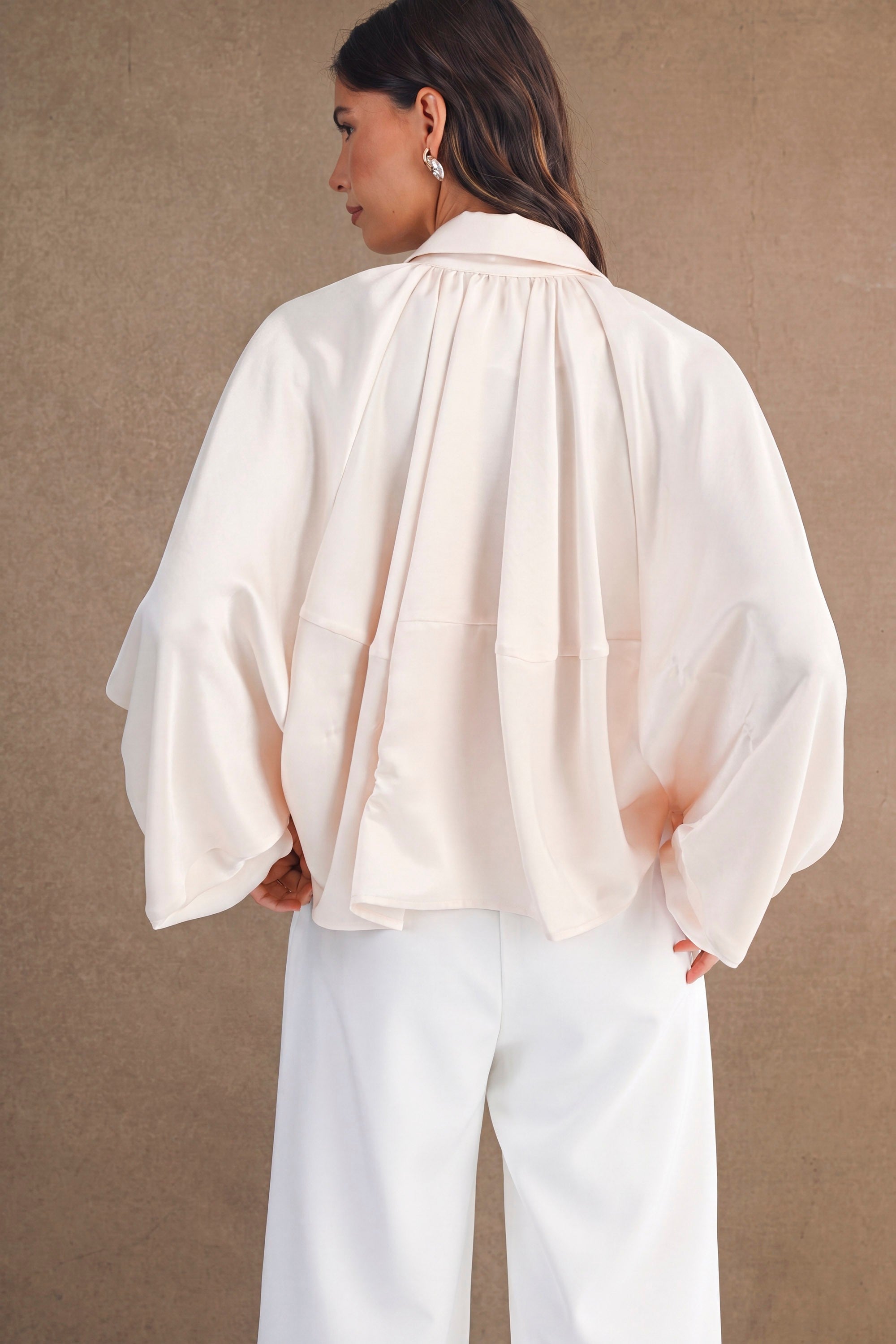 Cream Bubble Bomber Jacket