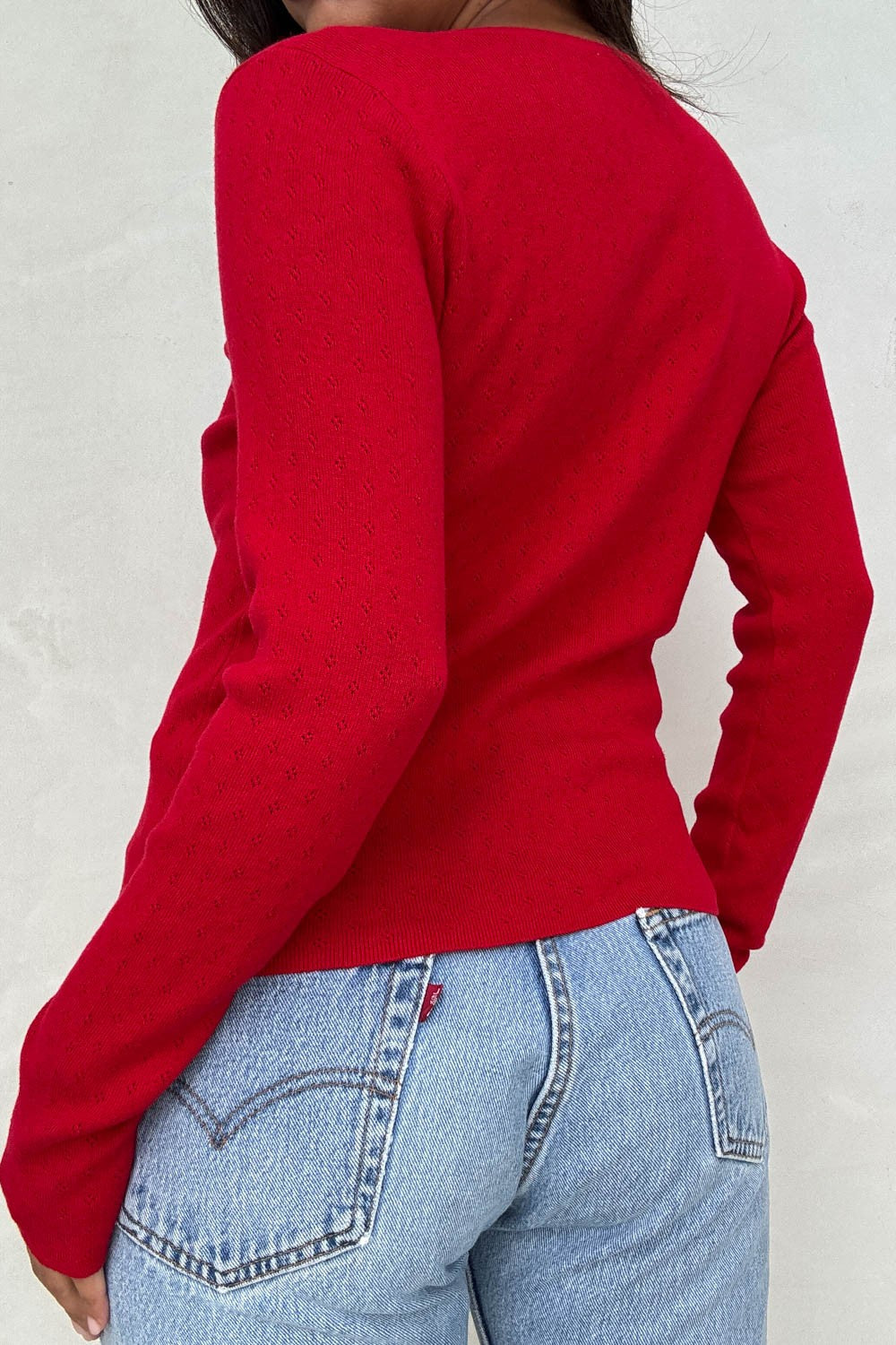 Red Cardigan Top