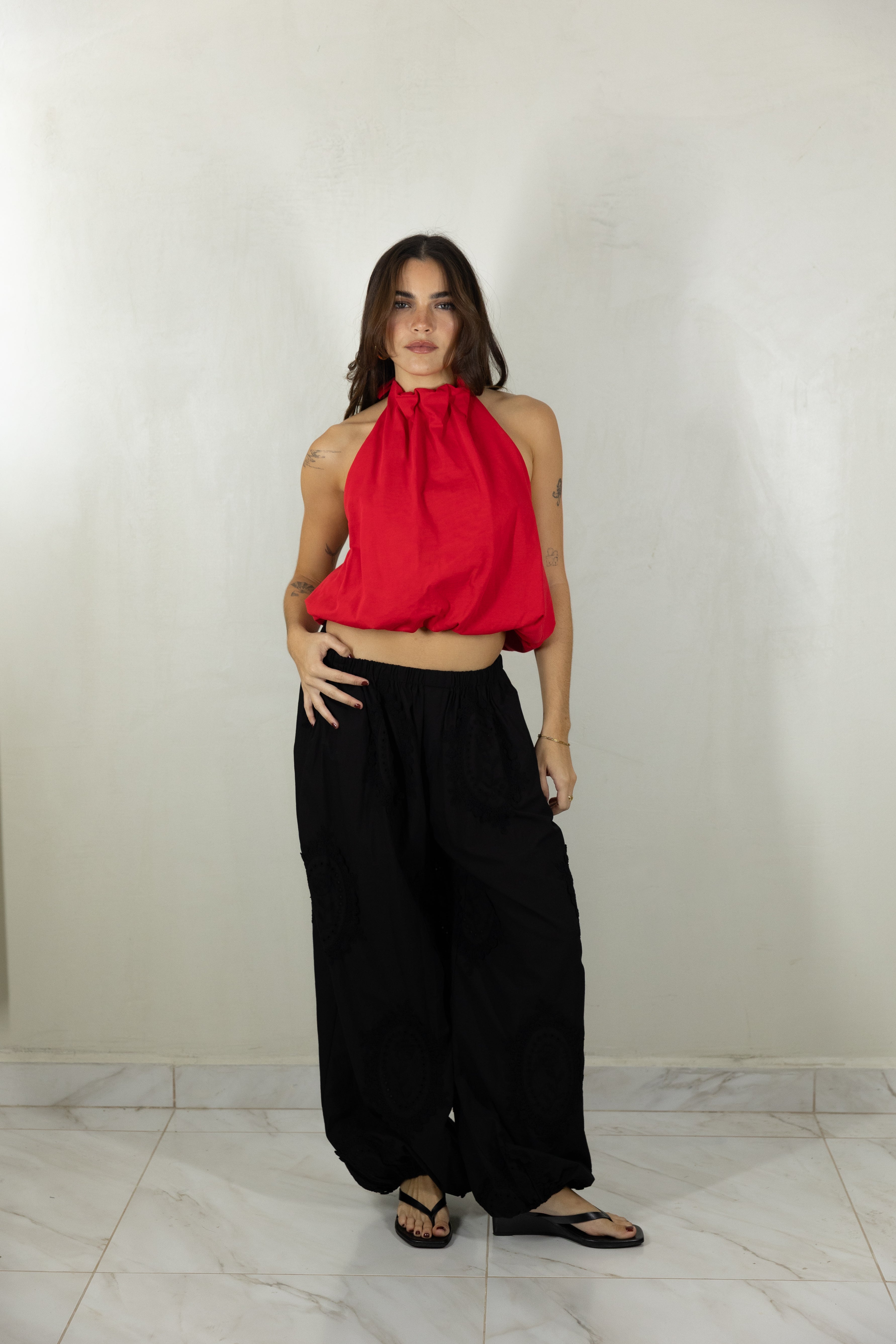 Embroidered Balloon Pants