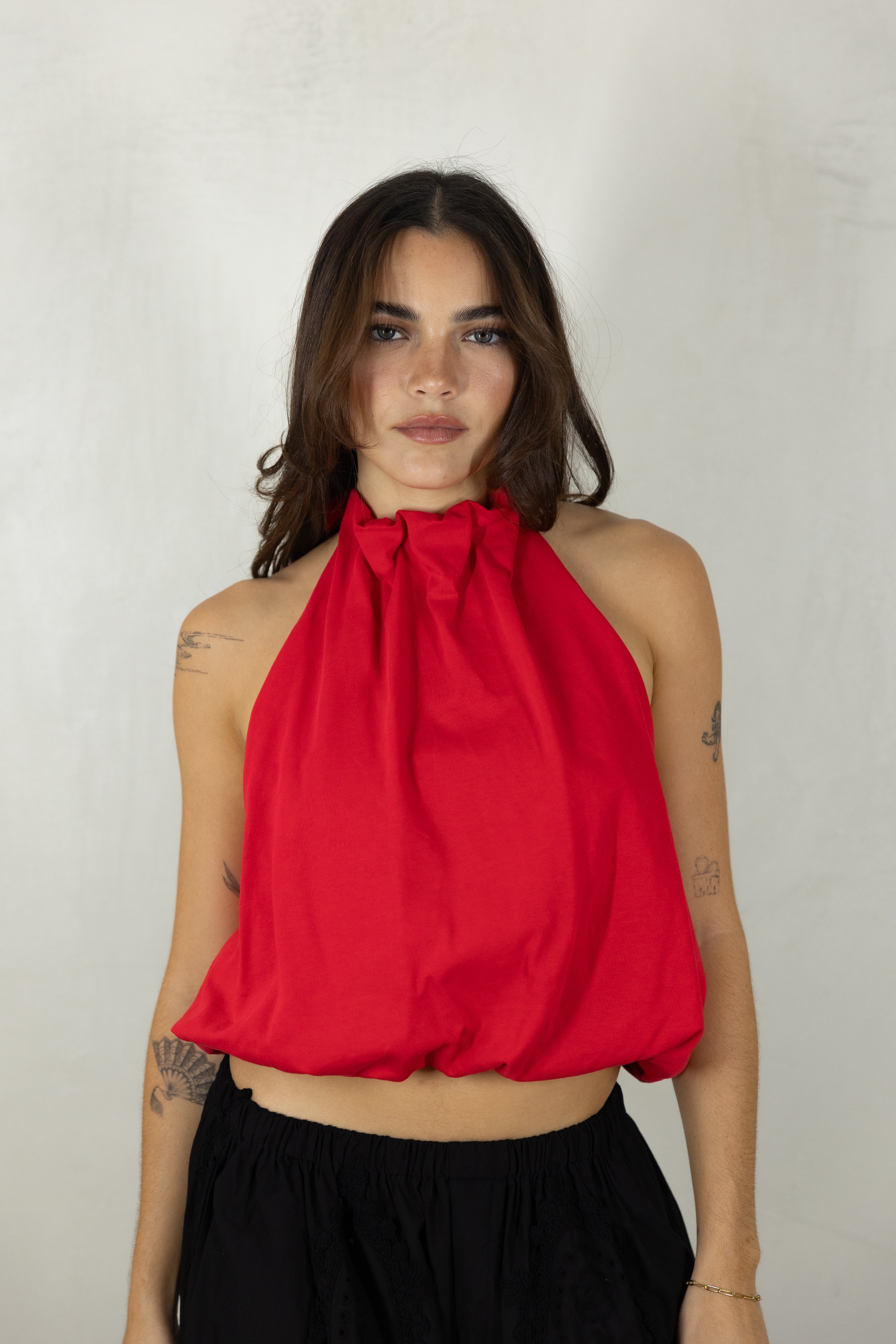 Red Hem Top