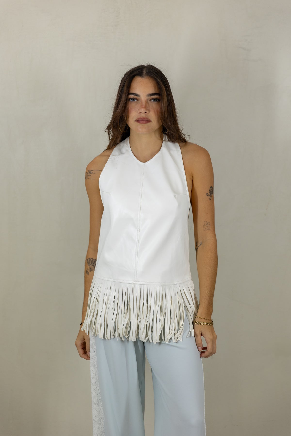 Faux Leather Halter Top