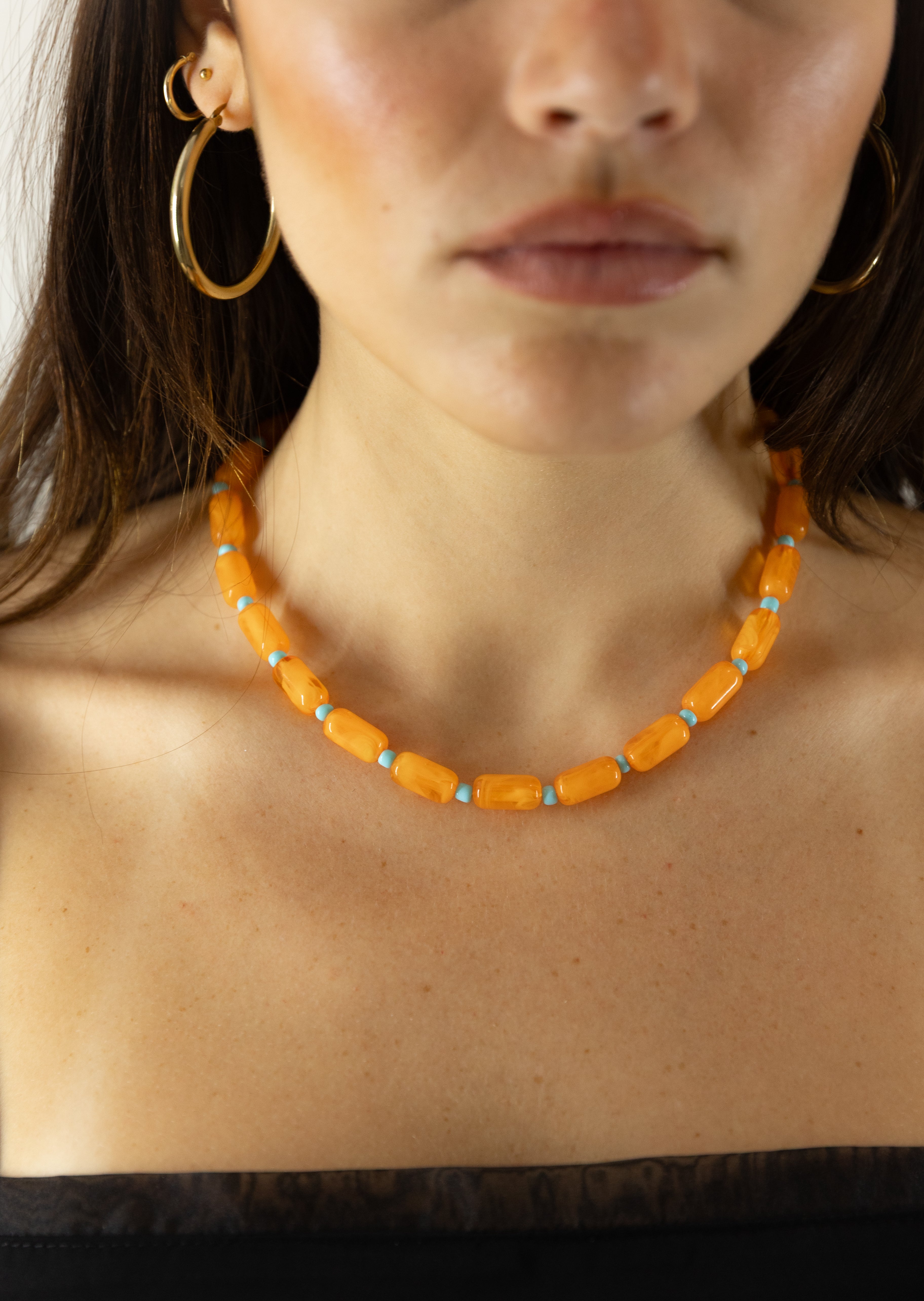 Orange Resin Necklace