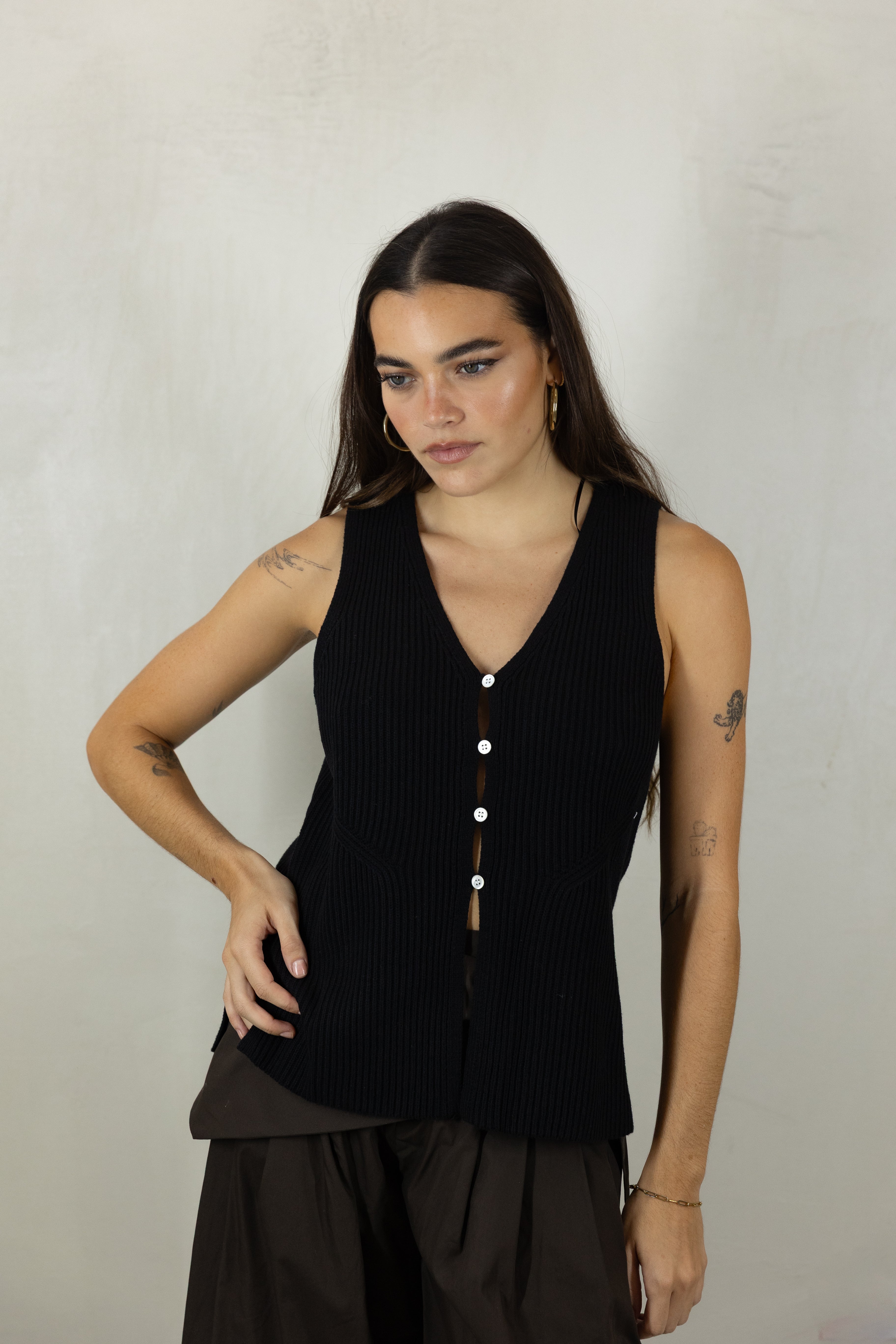 Side Slit Sweater Vest