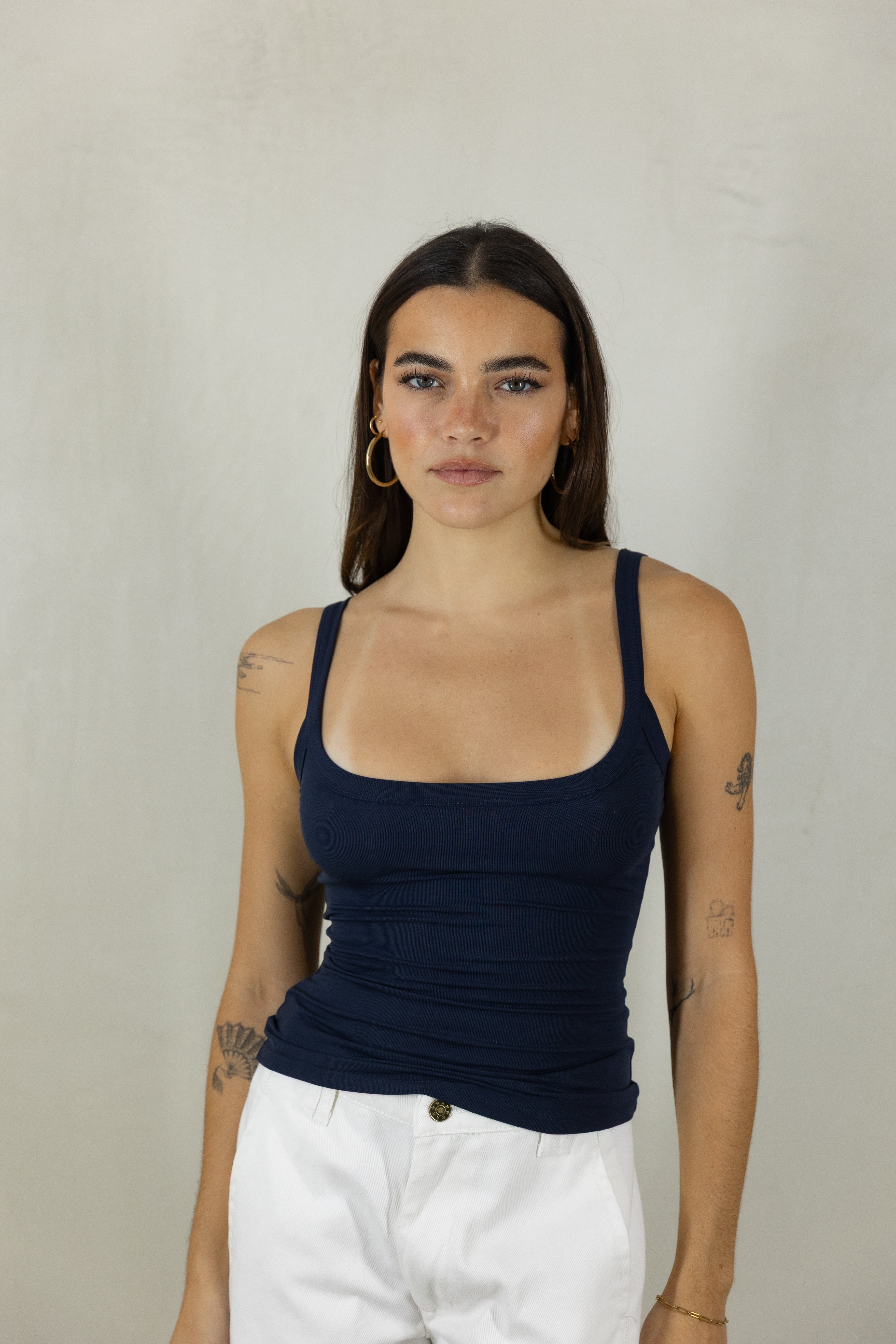 Navy Scoop Neck Tank
