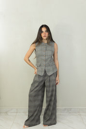 Woven Plaid Pant