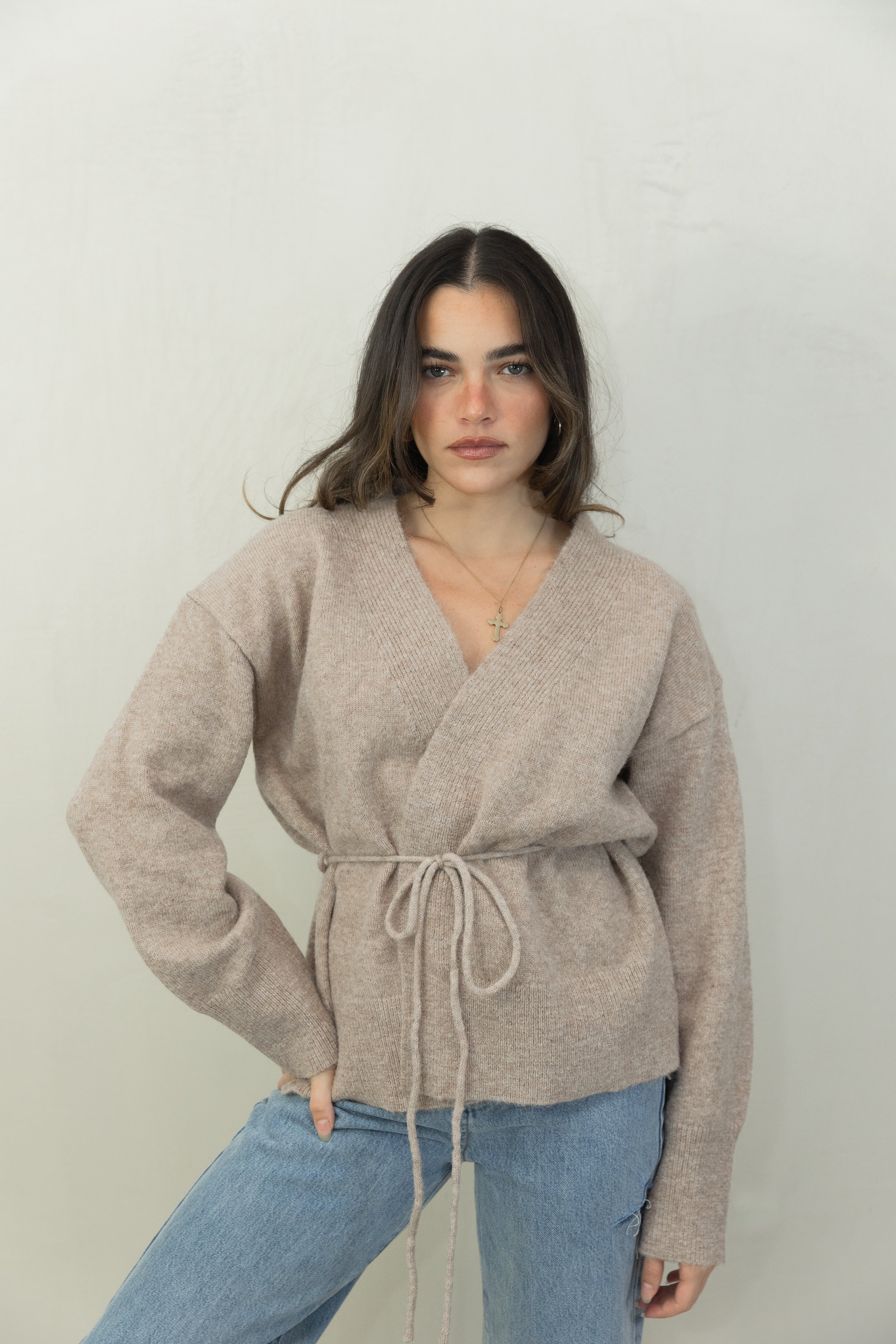 Soft Knit Tie Cardigan