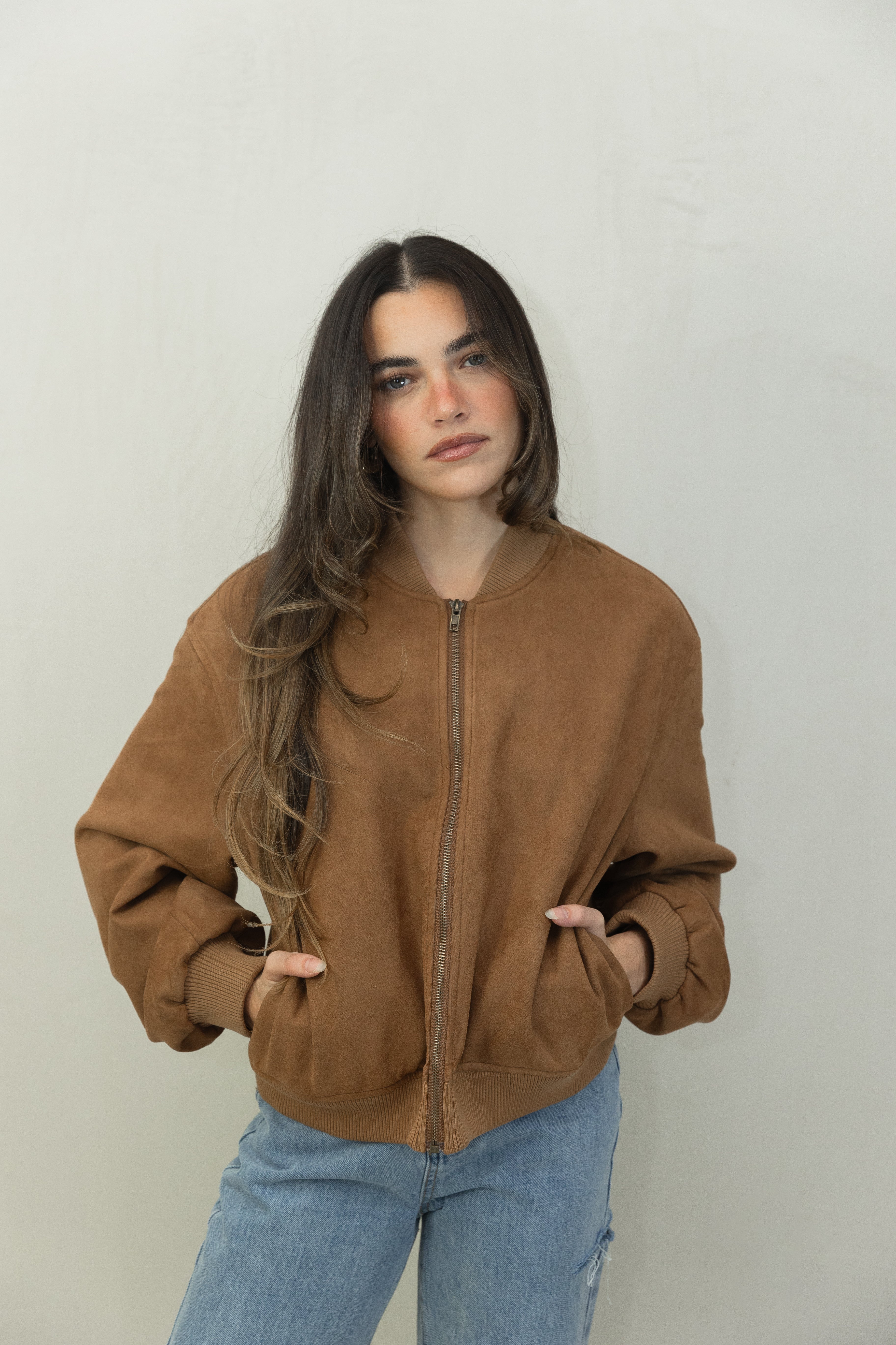 Suede Bomber Jacket