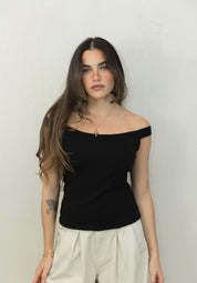 Off Shoulder Knit Top