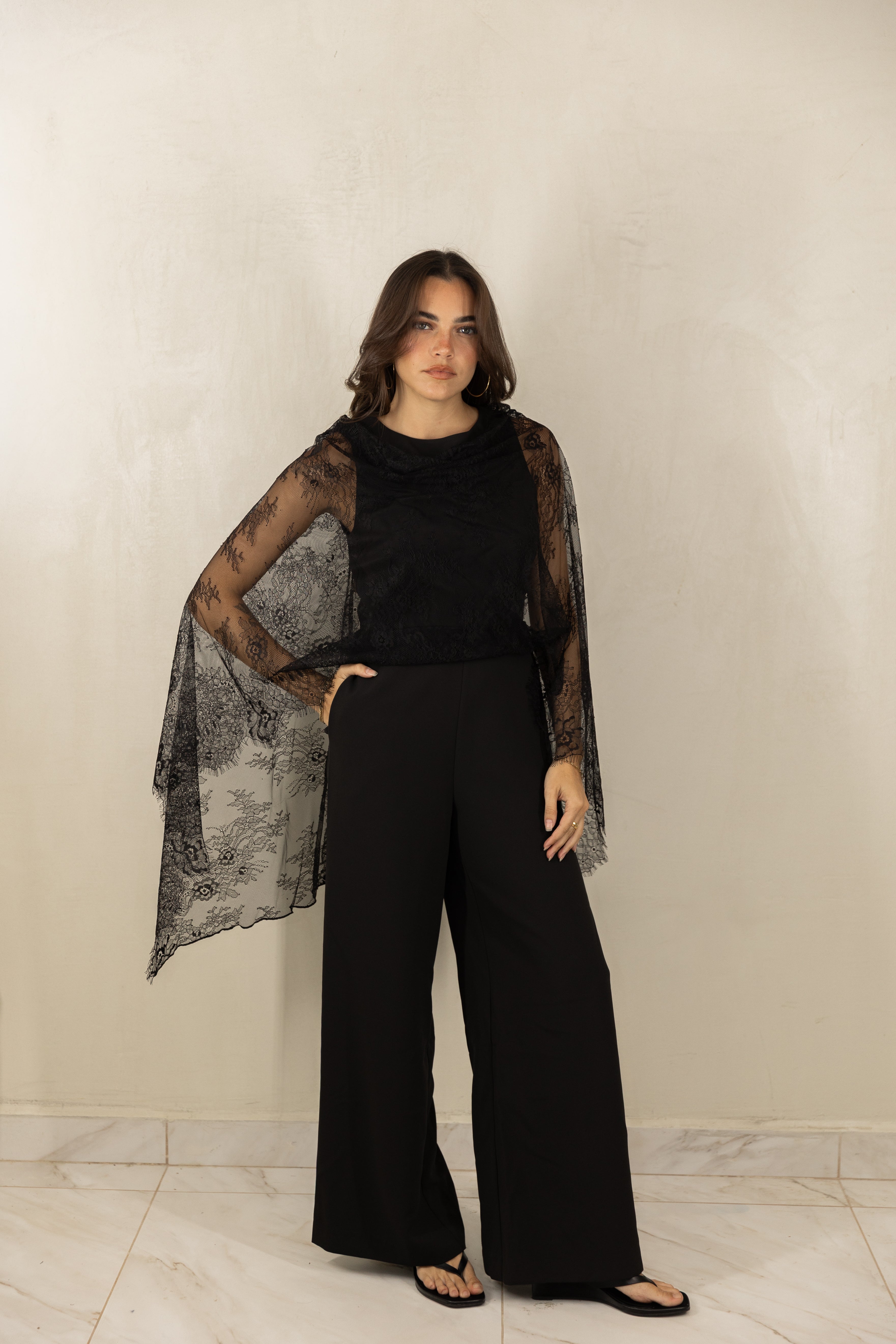 Lace Scarf Jumpsuit