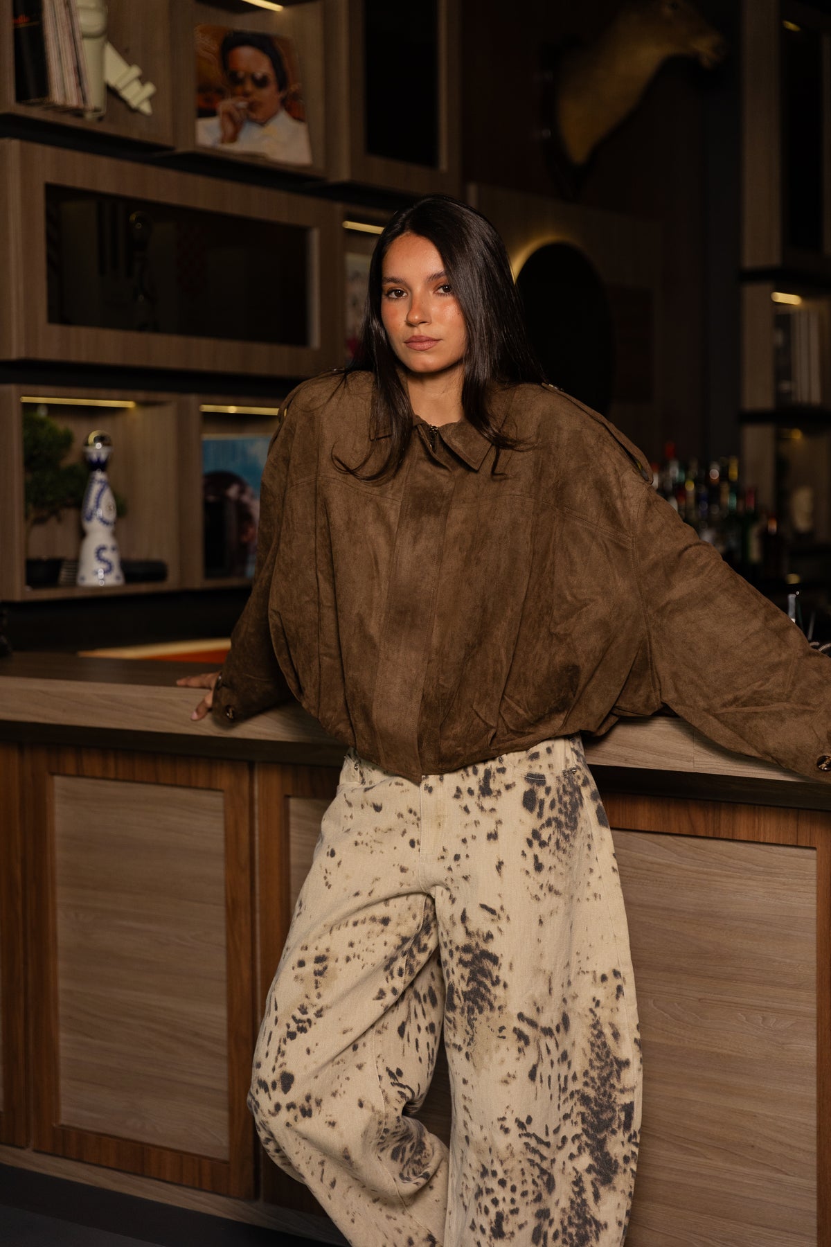 Suede Pleated Jacket