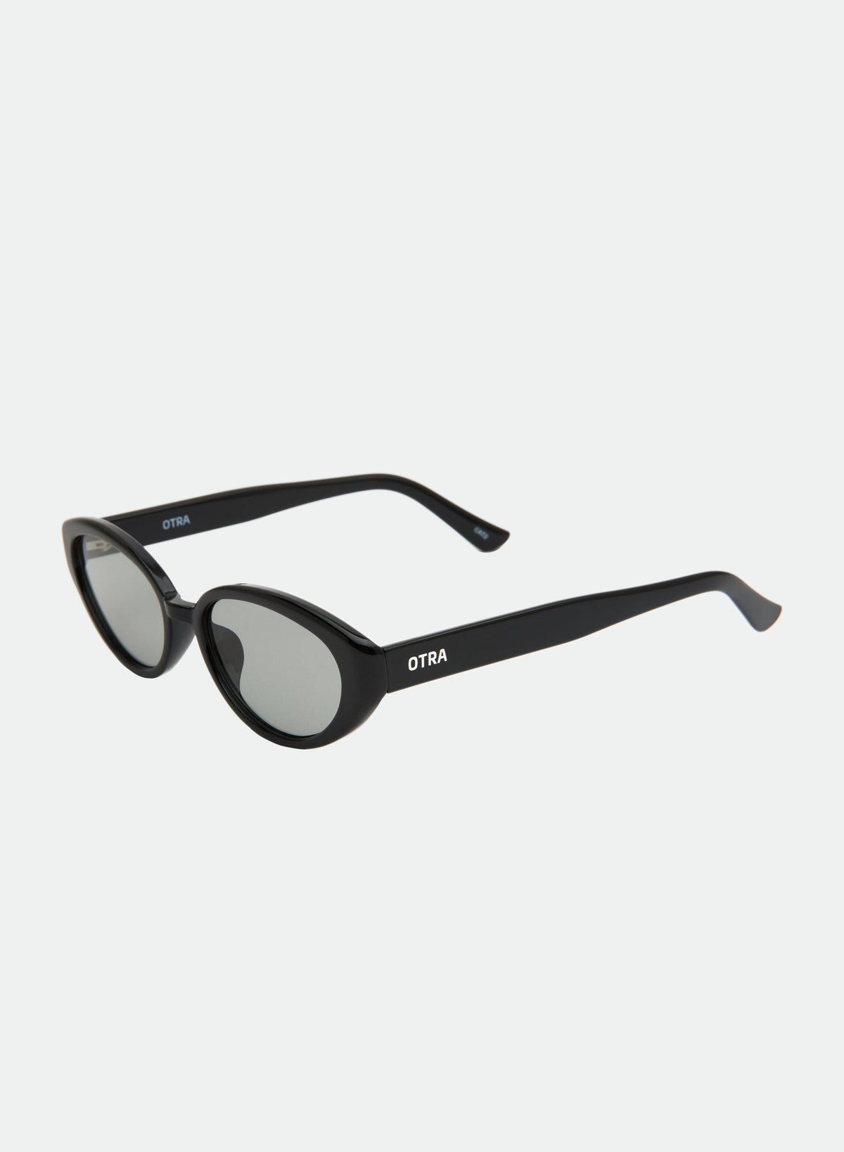 Greta black cat-eye sunglasses, side angle