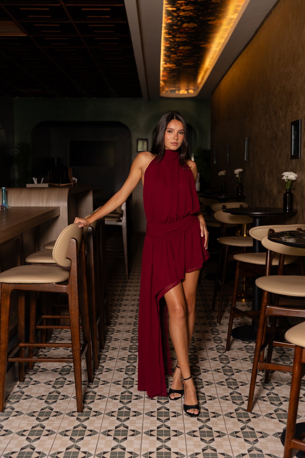 Asymmetric Chiffon Dress