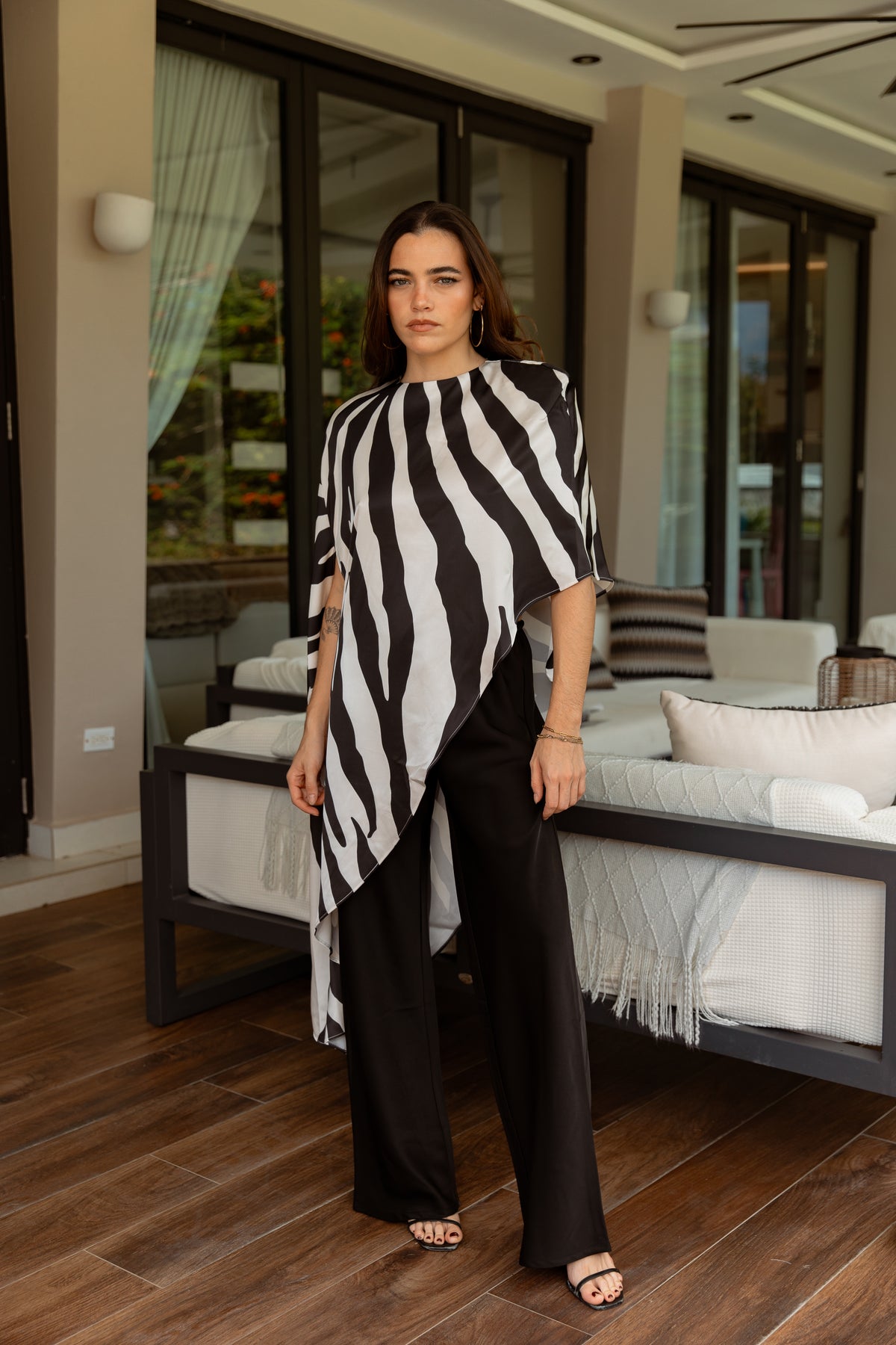 Woven Satin Mid-Rise Straight-Cut Jumpsuit