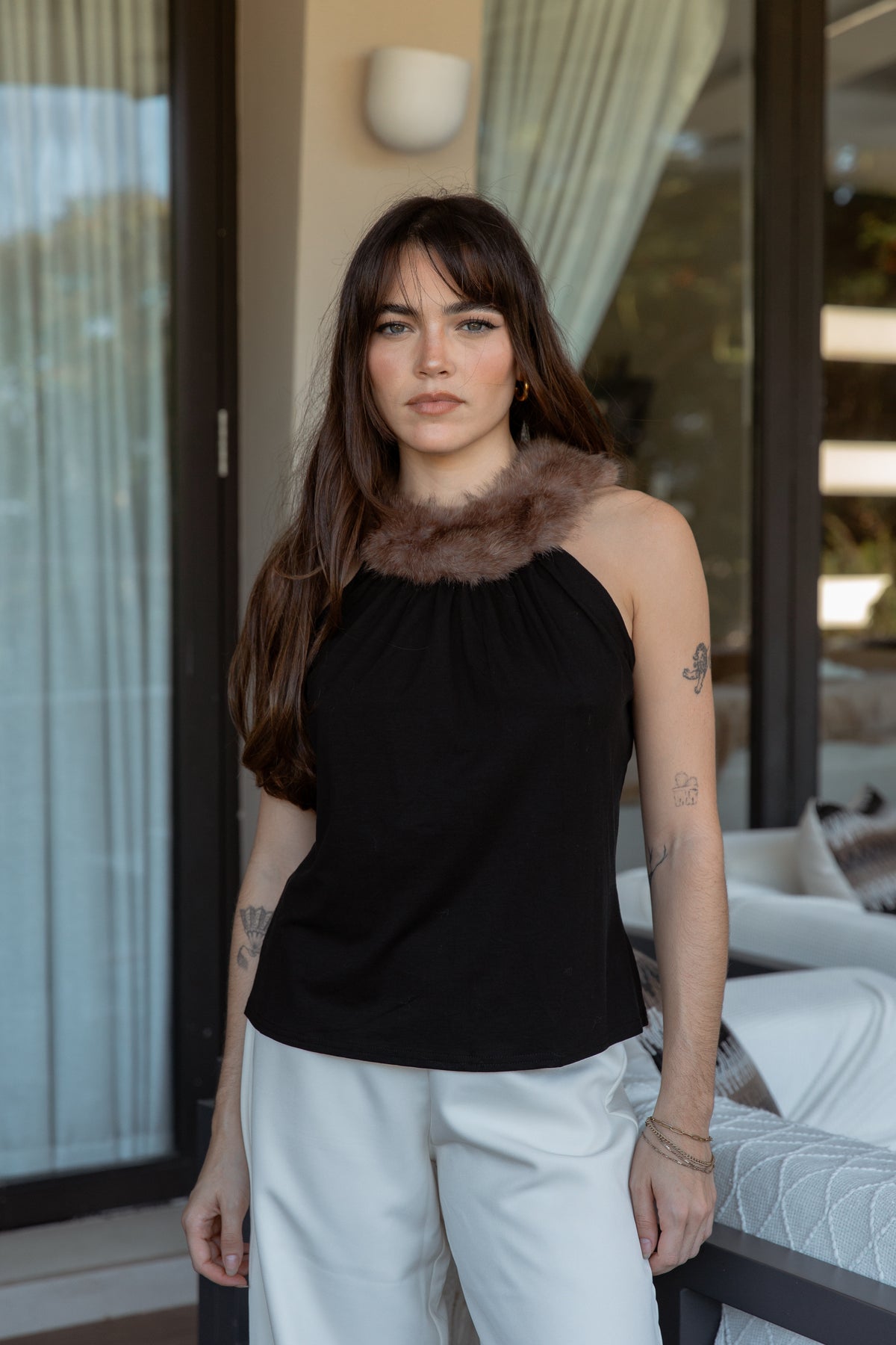 Fur Trim Top