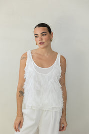 Textured Fringe Top