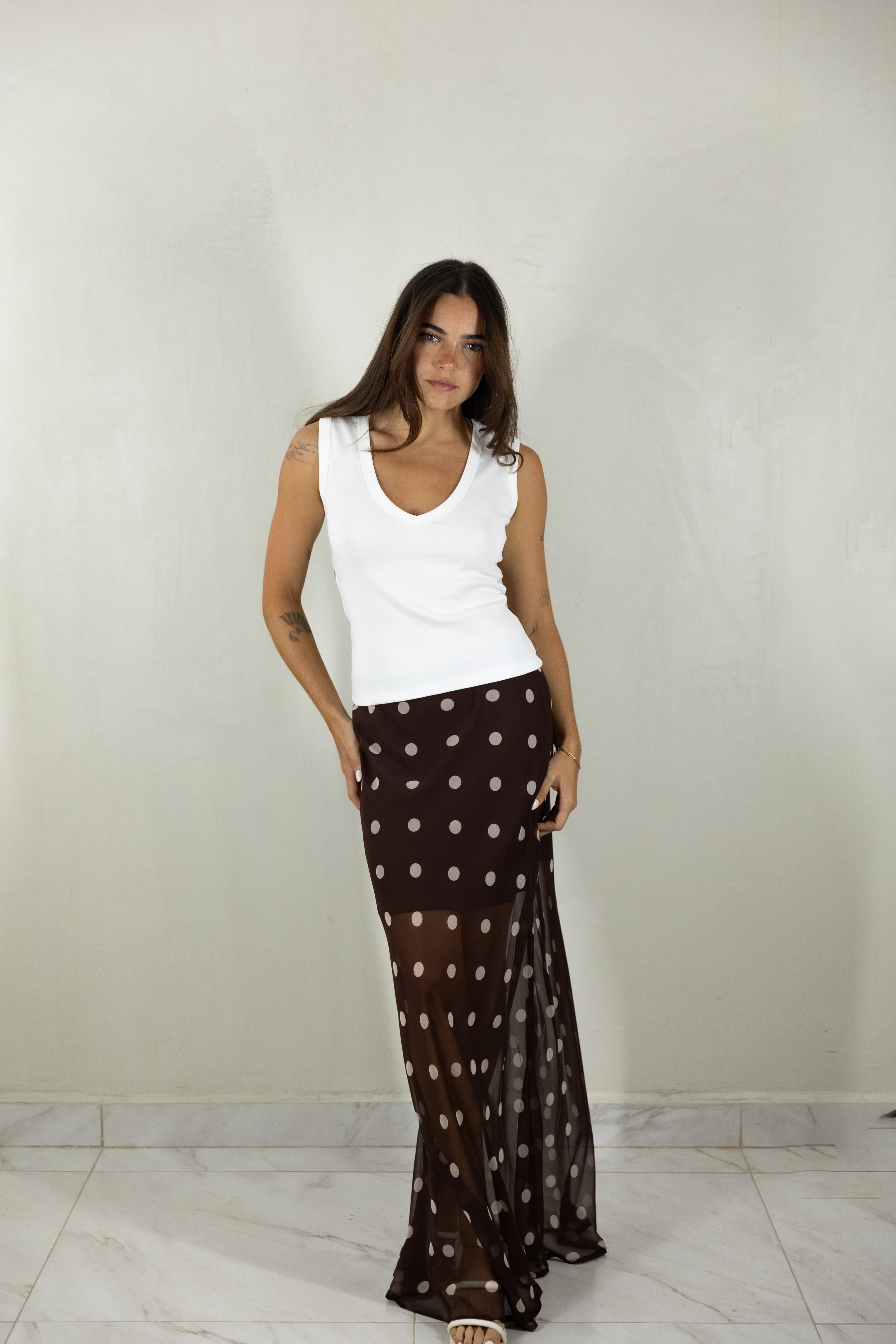 Chocolate Polka Skirt