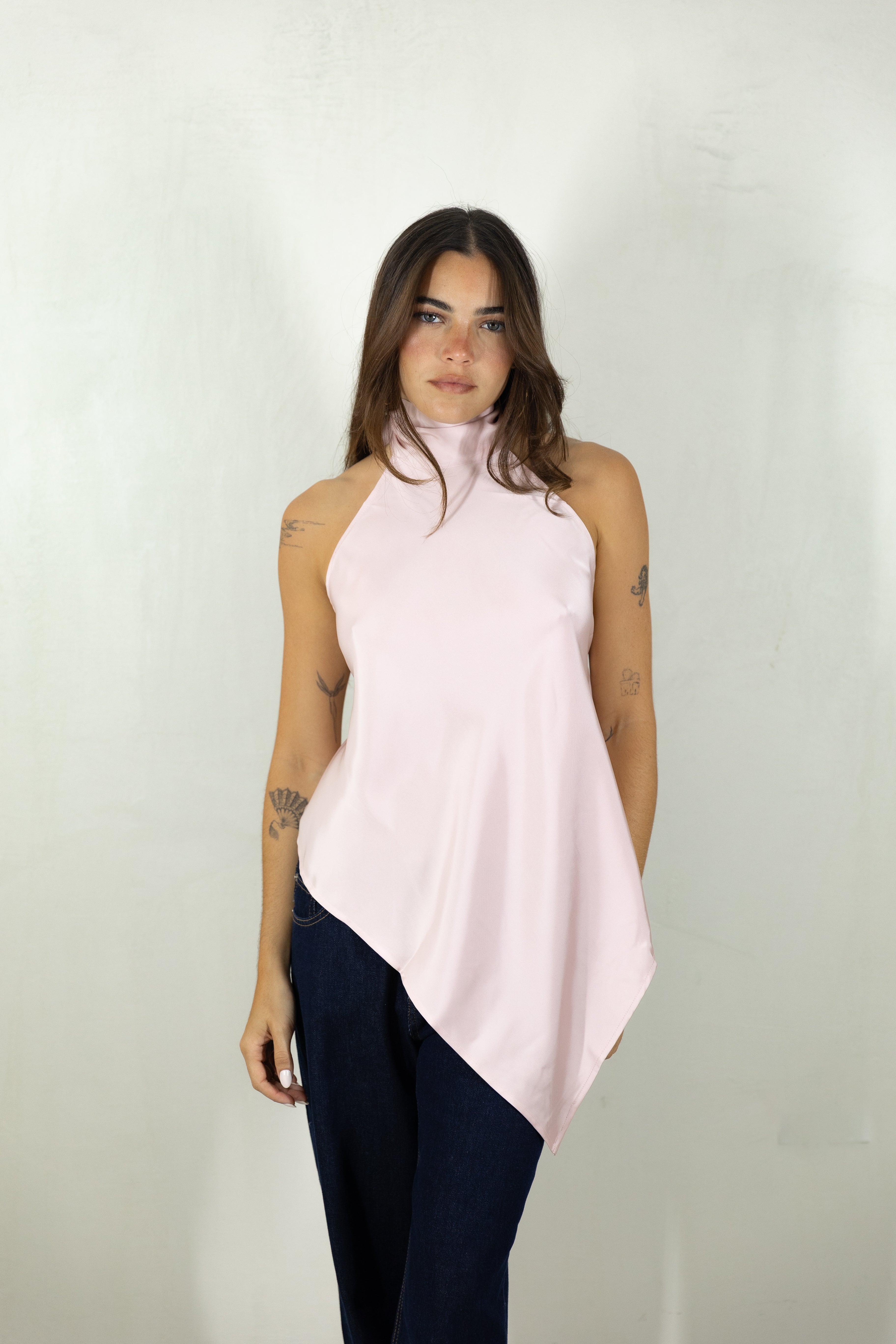 Open Back Satin Top