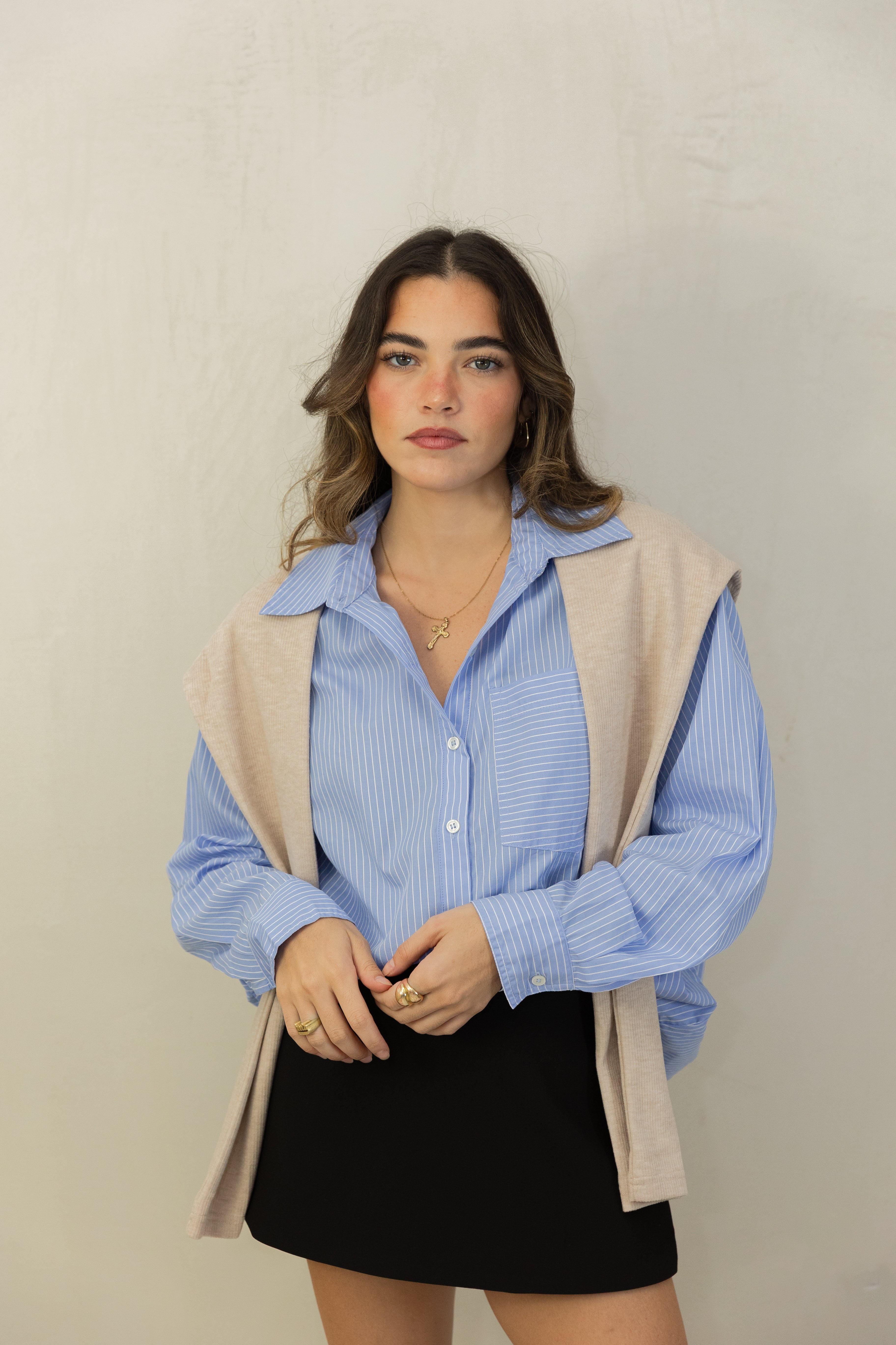 Layered Button Down Top
