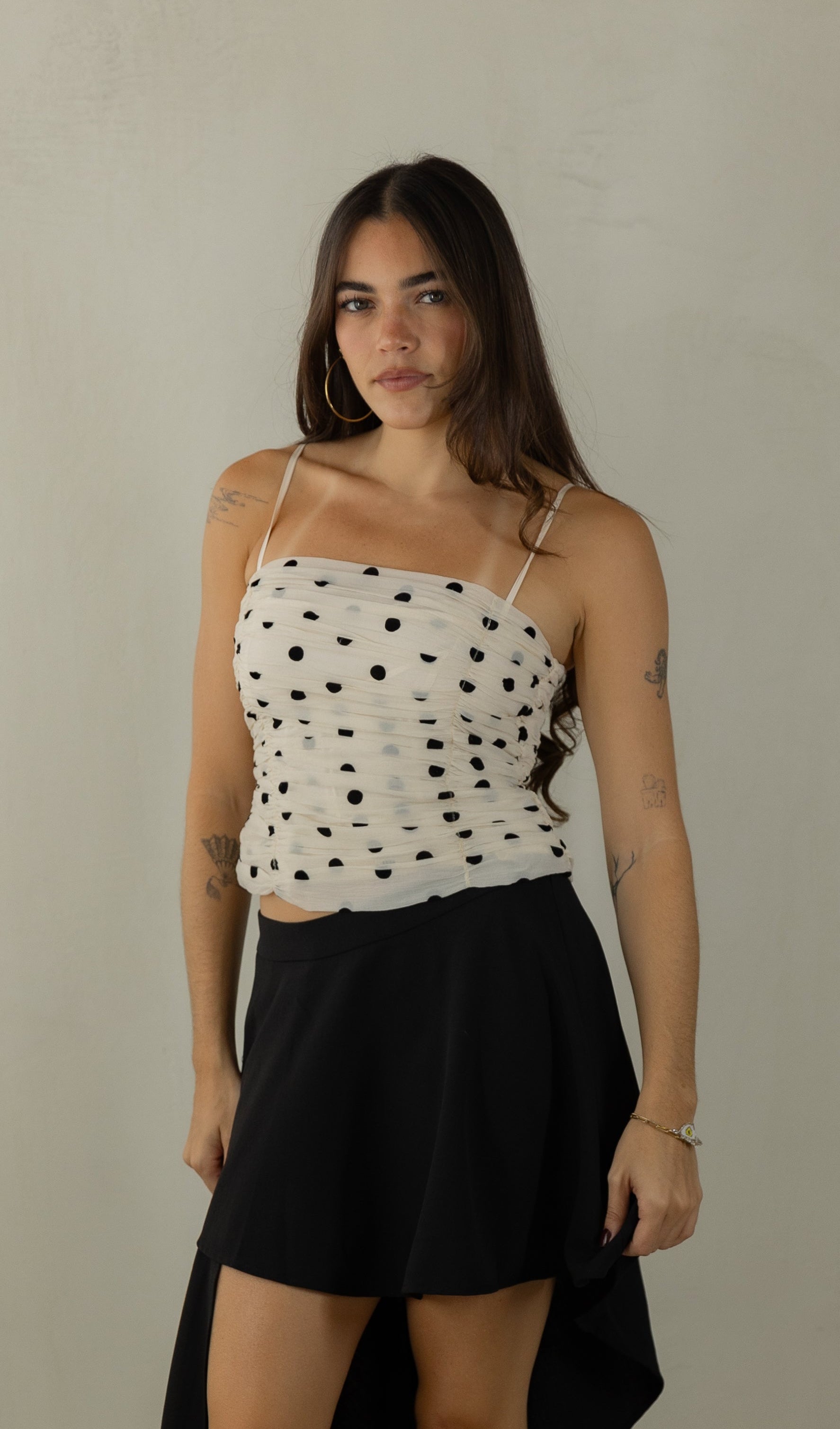 Ruched Polka Top