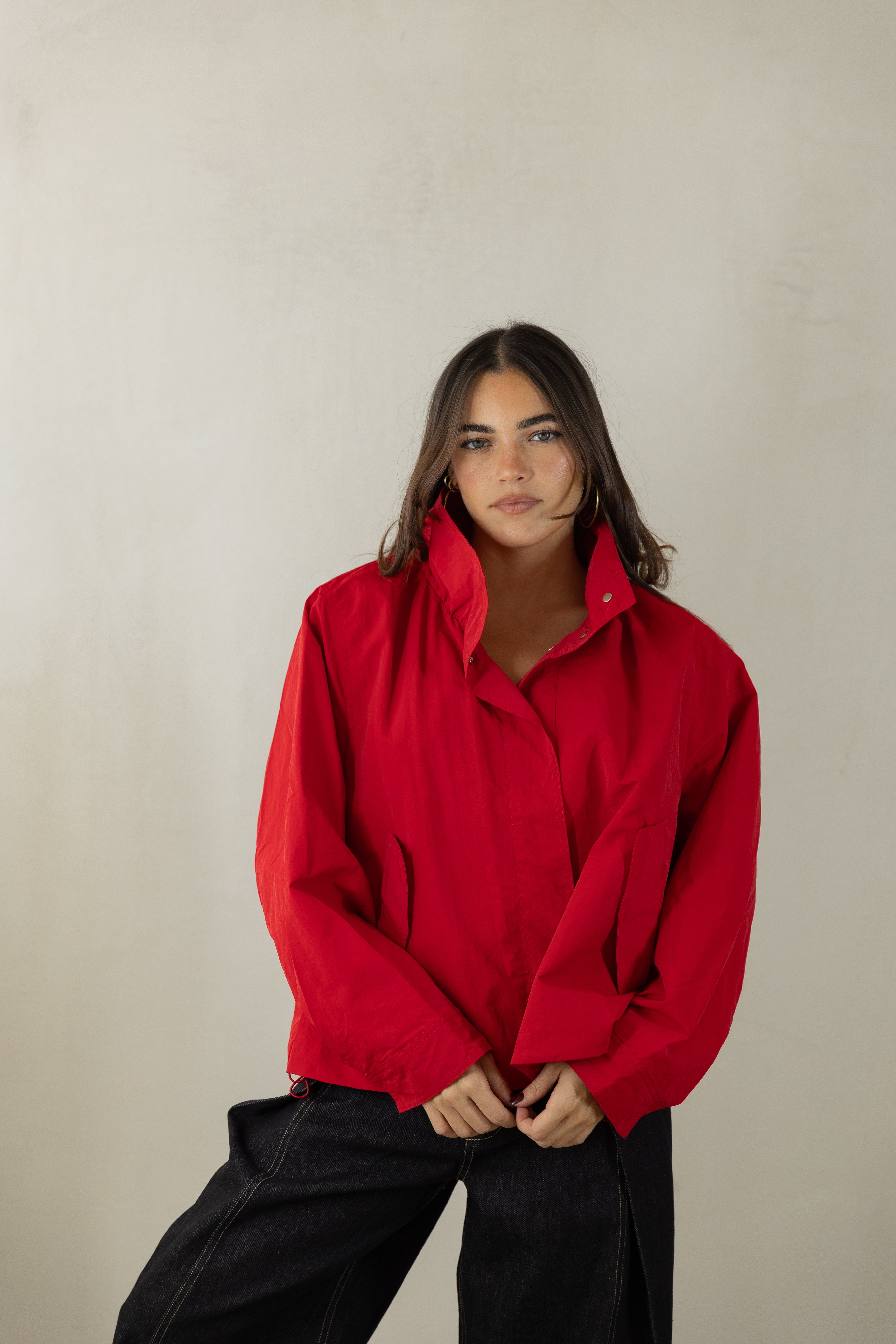 Red Windbreaker Jacket