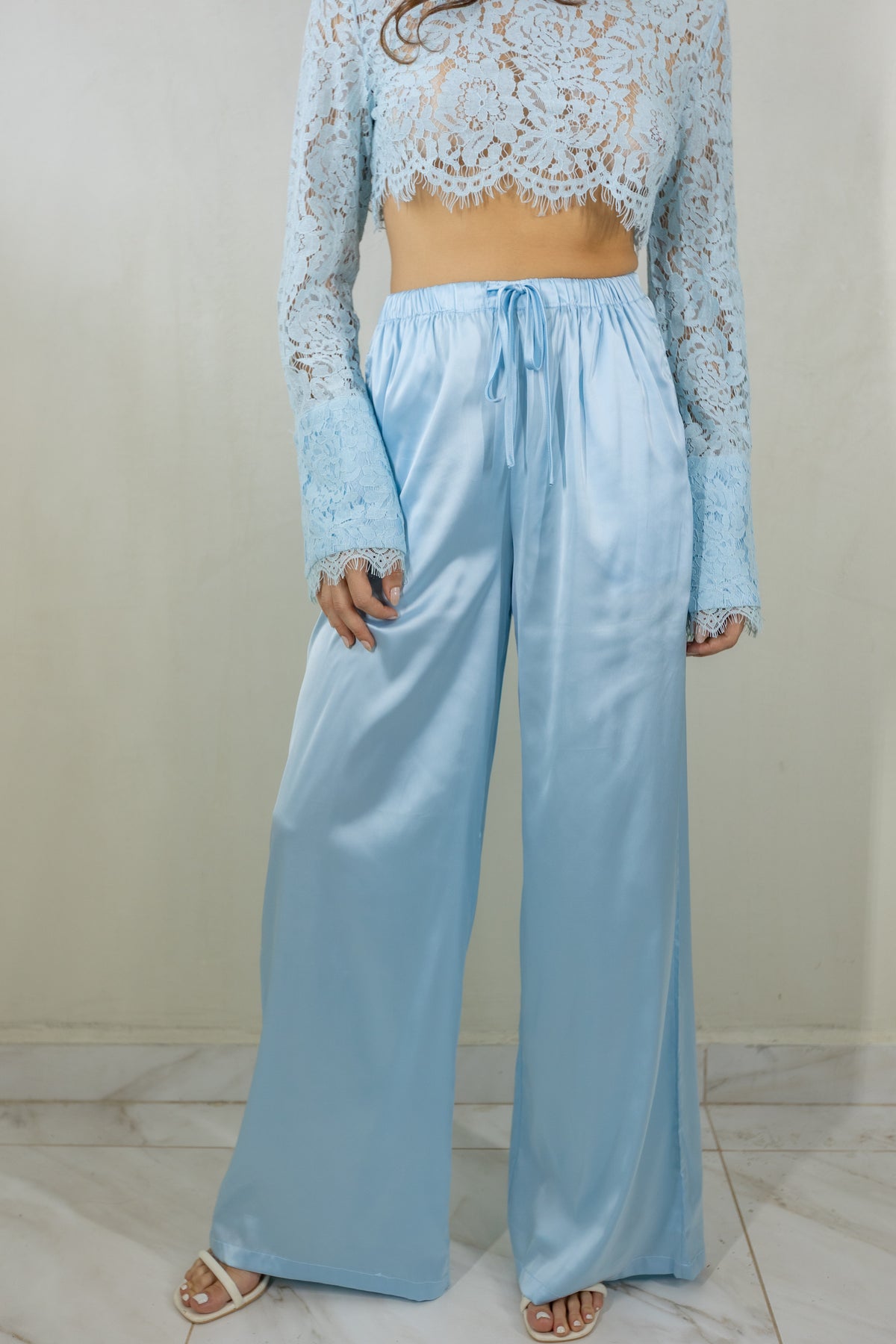 Floral Lace Top and Pants Set