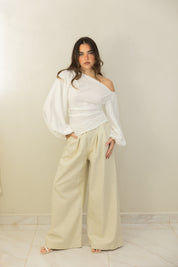 Pleated Wide Leg Pant