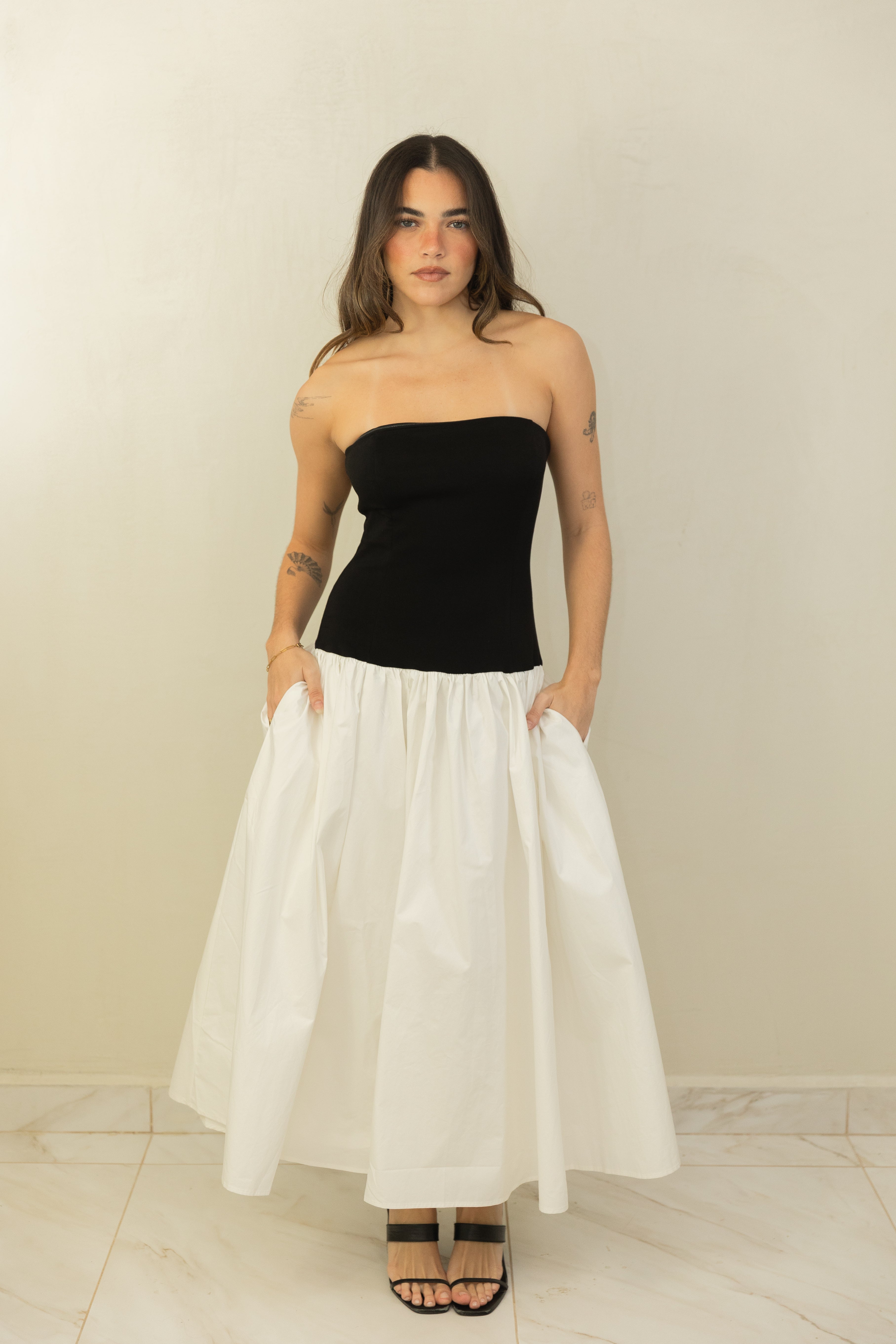 Solid Midi Dress