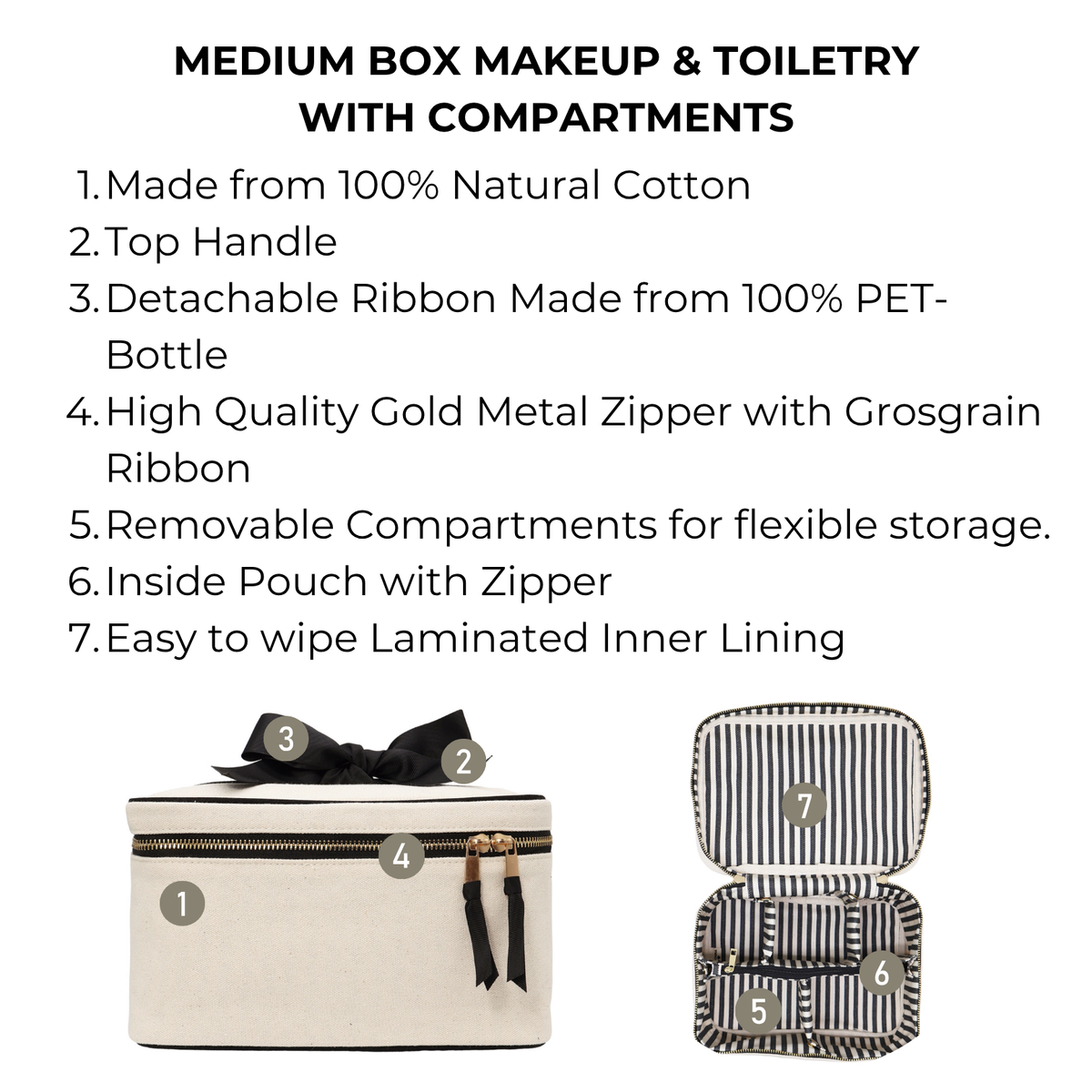 Medium Box Makeup & Toiletry with Insert Organizer Cream