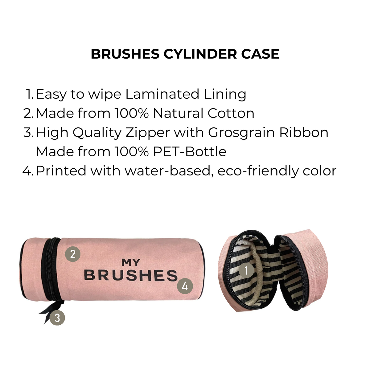 Brushes Cylinder Case Pink/Blush