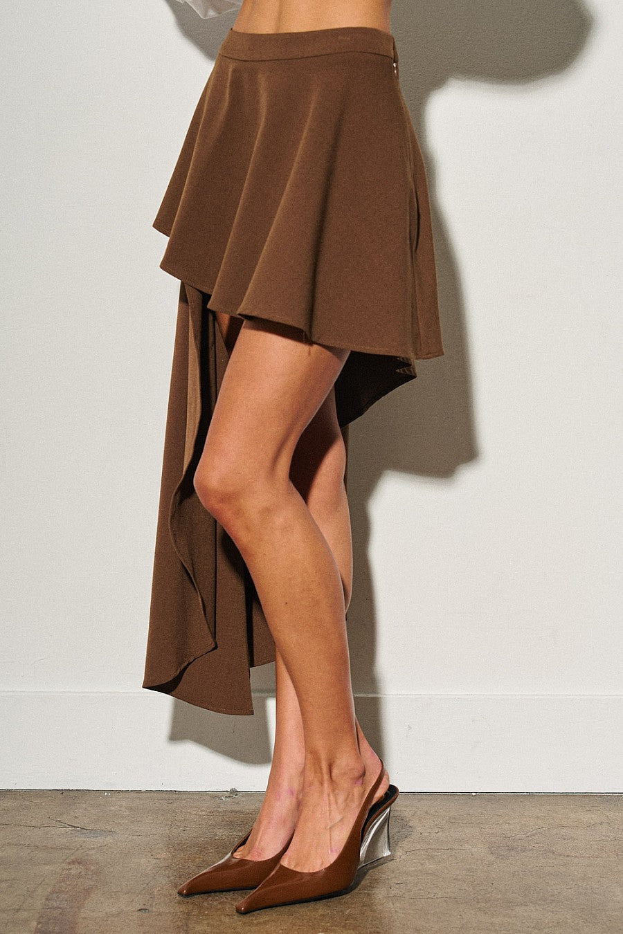 Brown Asymmetrical Skirt