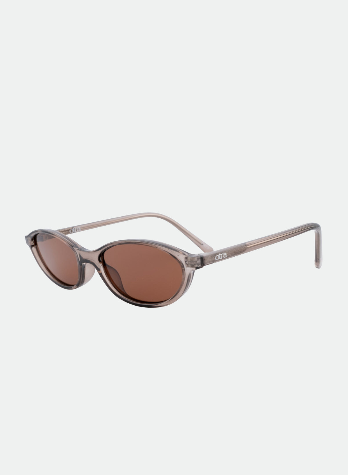 Hazel transparent olive sunglasses, side angle