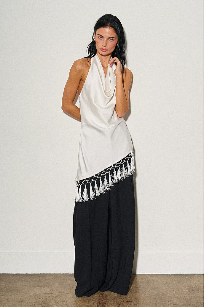 Asymmetrical Fringe Top