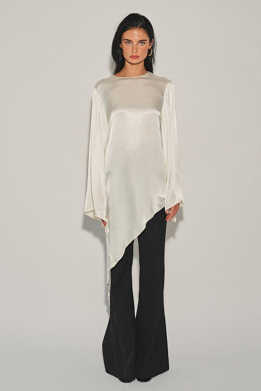 Woven Satin Asymmetric Top