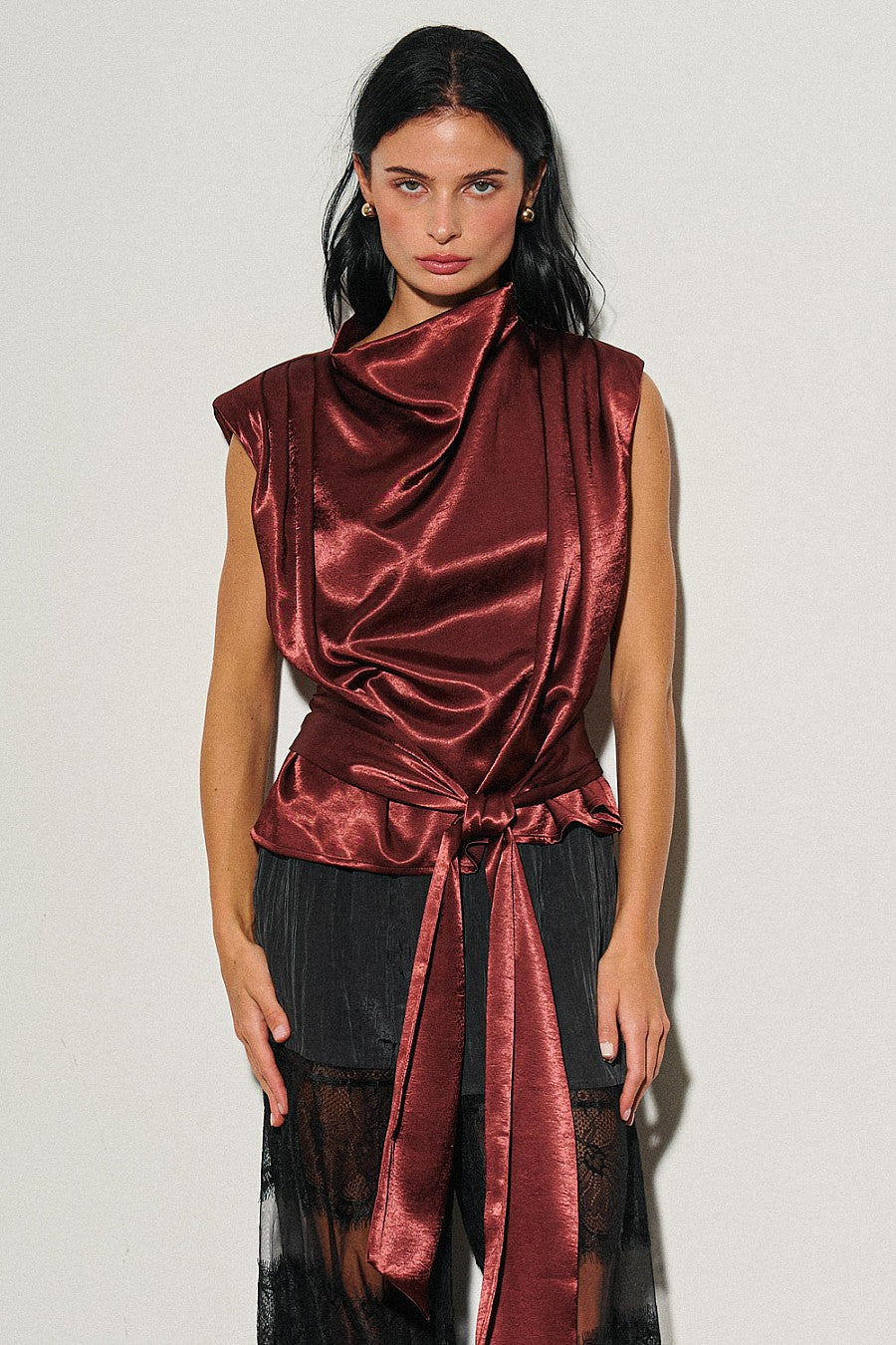Wine Shoulder Pads Top