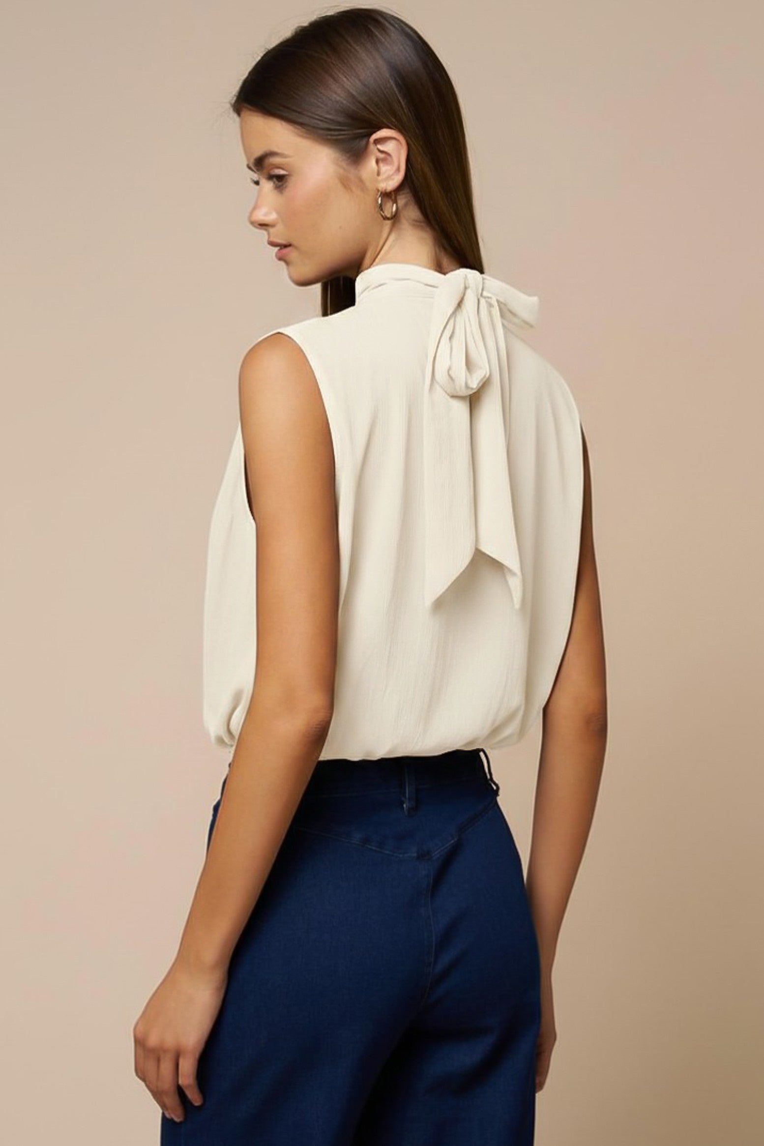 Cream Draped Top — Ivory