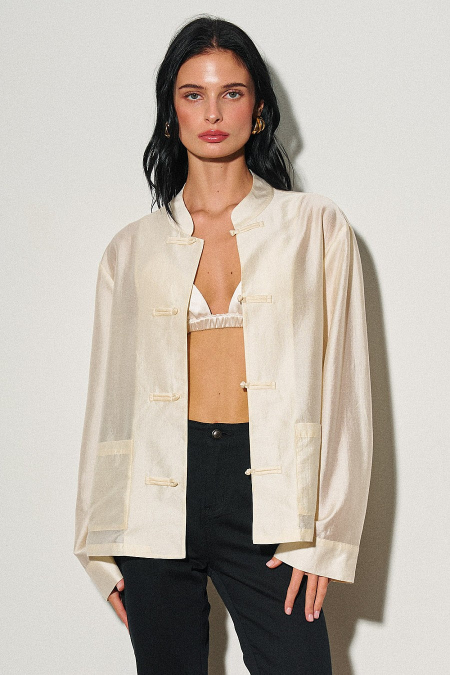 Chinese-Style Shirt — Cream