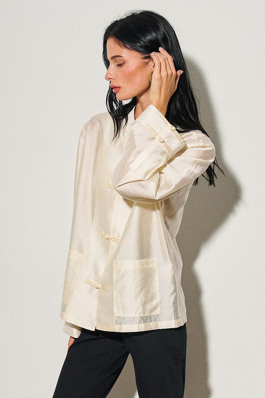 Chinese-Style Shirt — Cream