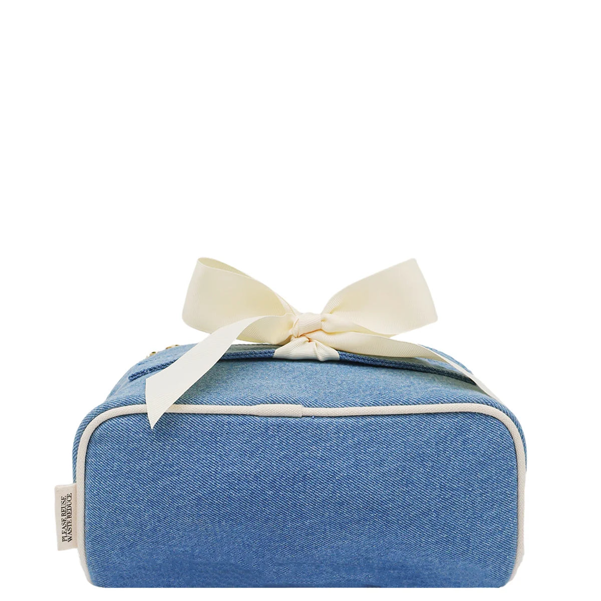 Accordion Box Makeup & Toiletry Bag, Denim — Denim