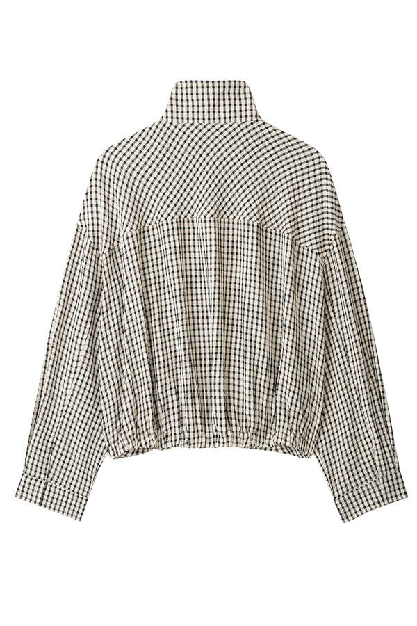 Plaid Bomber Jacket — Beige