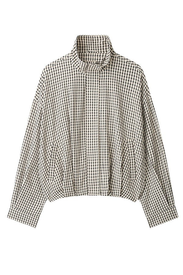 Plaid Bomber Jacket — Beige
