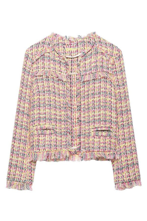 Textured Fringe Blazer — Multi